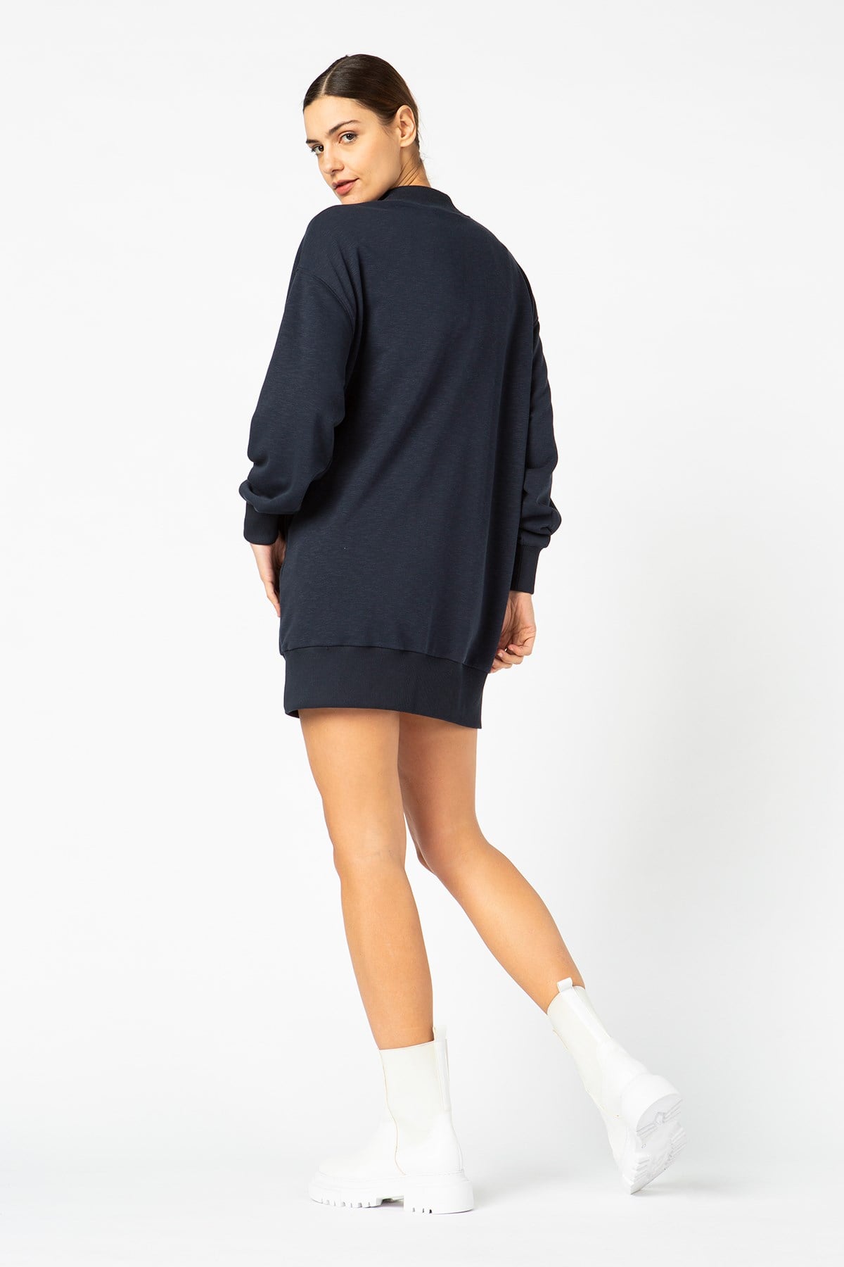VIGOSS KADIN BALIKÇI YAKA UZUN SWEATSHIRT  . 13340-00324