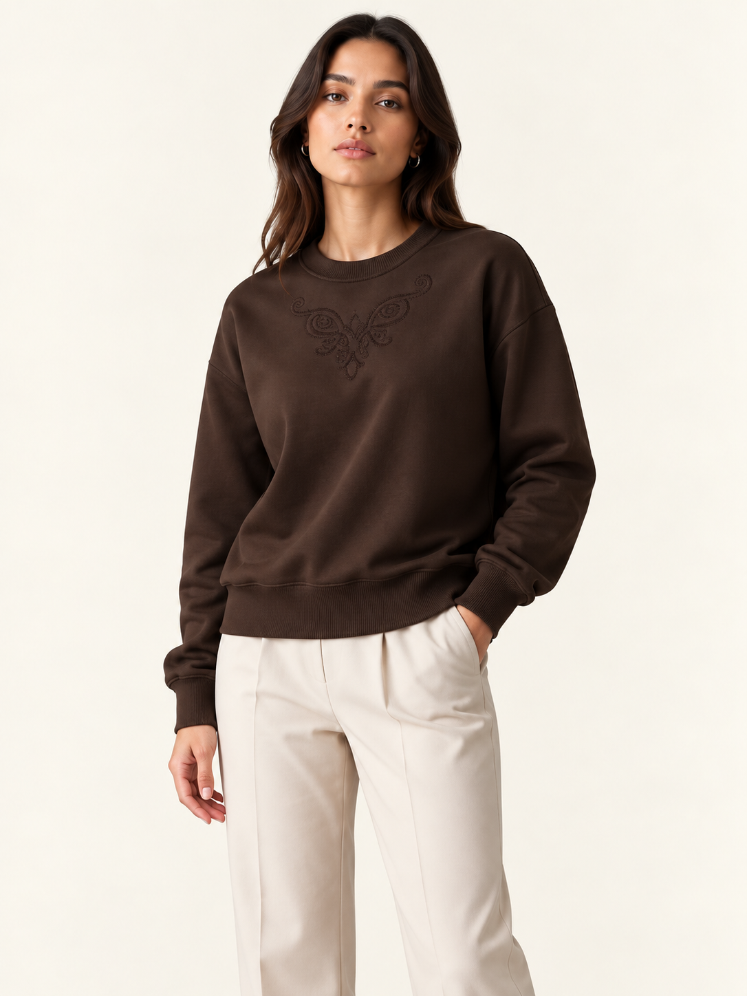 VİGOSS NAKIŞLI  KADIN  SWEATSHIRT 14093-30112
