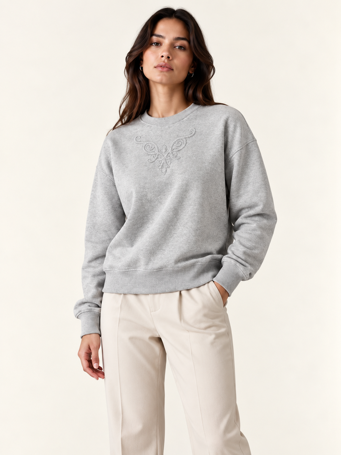 VİGOSS NAKIŞLI  KADIN  SWEATSHIRT 14093-30112