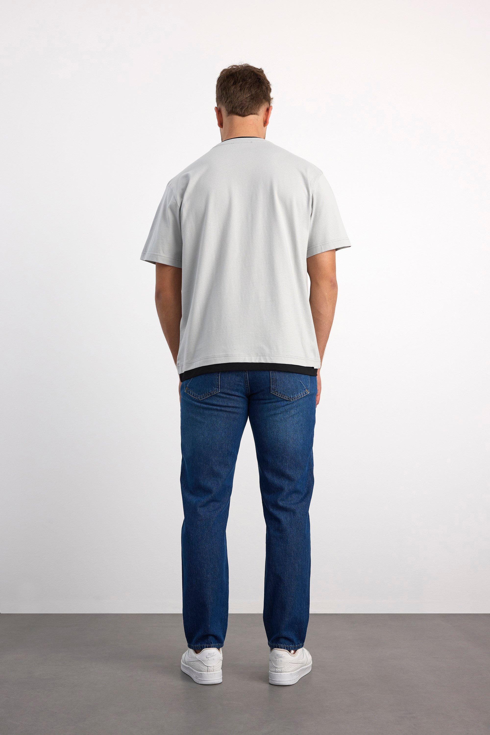 VIGOSS OVERSIZE ÇİFT YAKA ERKEK T-SHIRT 63085-30005
