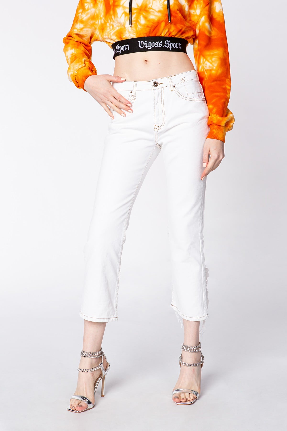 VİGOSS SPORT REGULAR FİT DESTROY PAÇALI KADIN PANTOLON