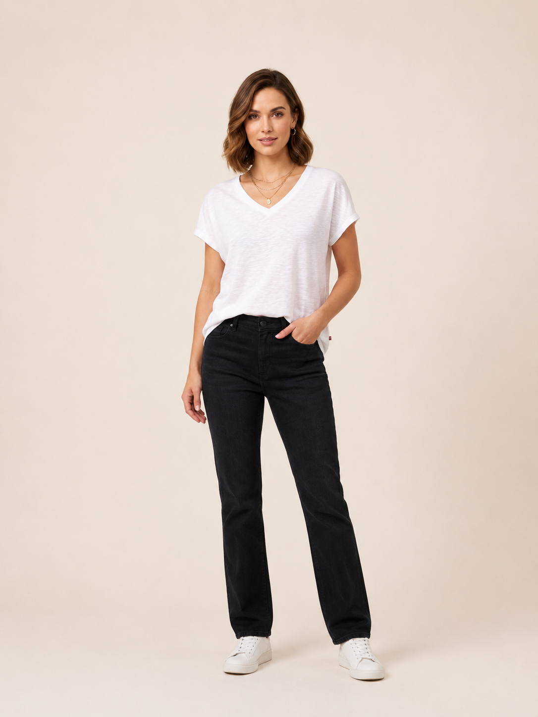 VİGOSS V YAKA BATTAL KADIN T-SHIRT B13161-03132