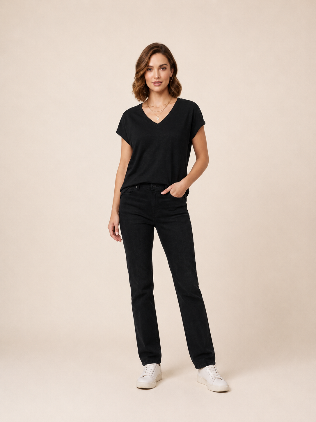 VİGOSS V YAKA BATTAL KADIN T-SHIRT B13161-03132