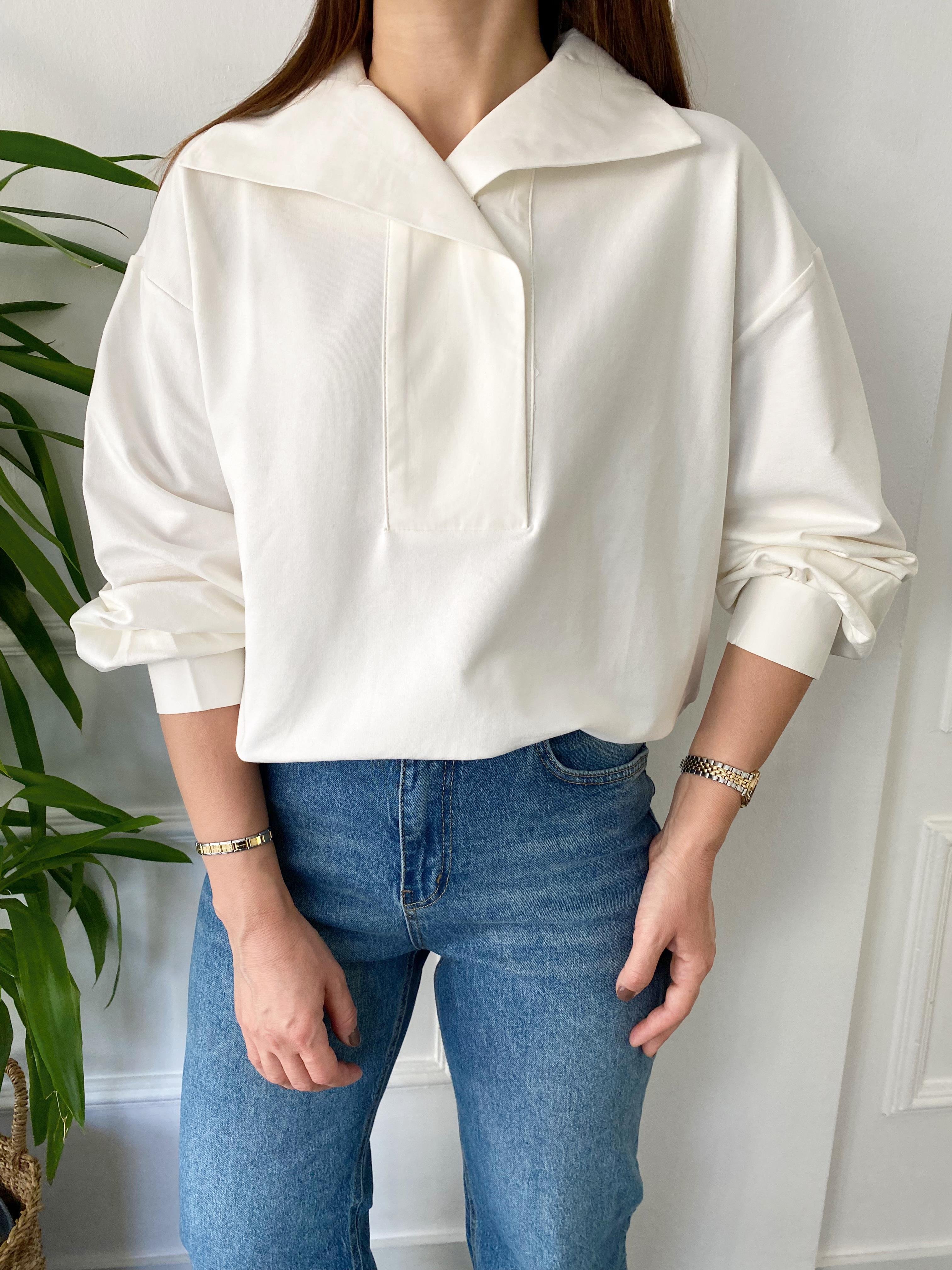Altı Lastikli Sweat Ekru