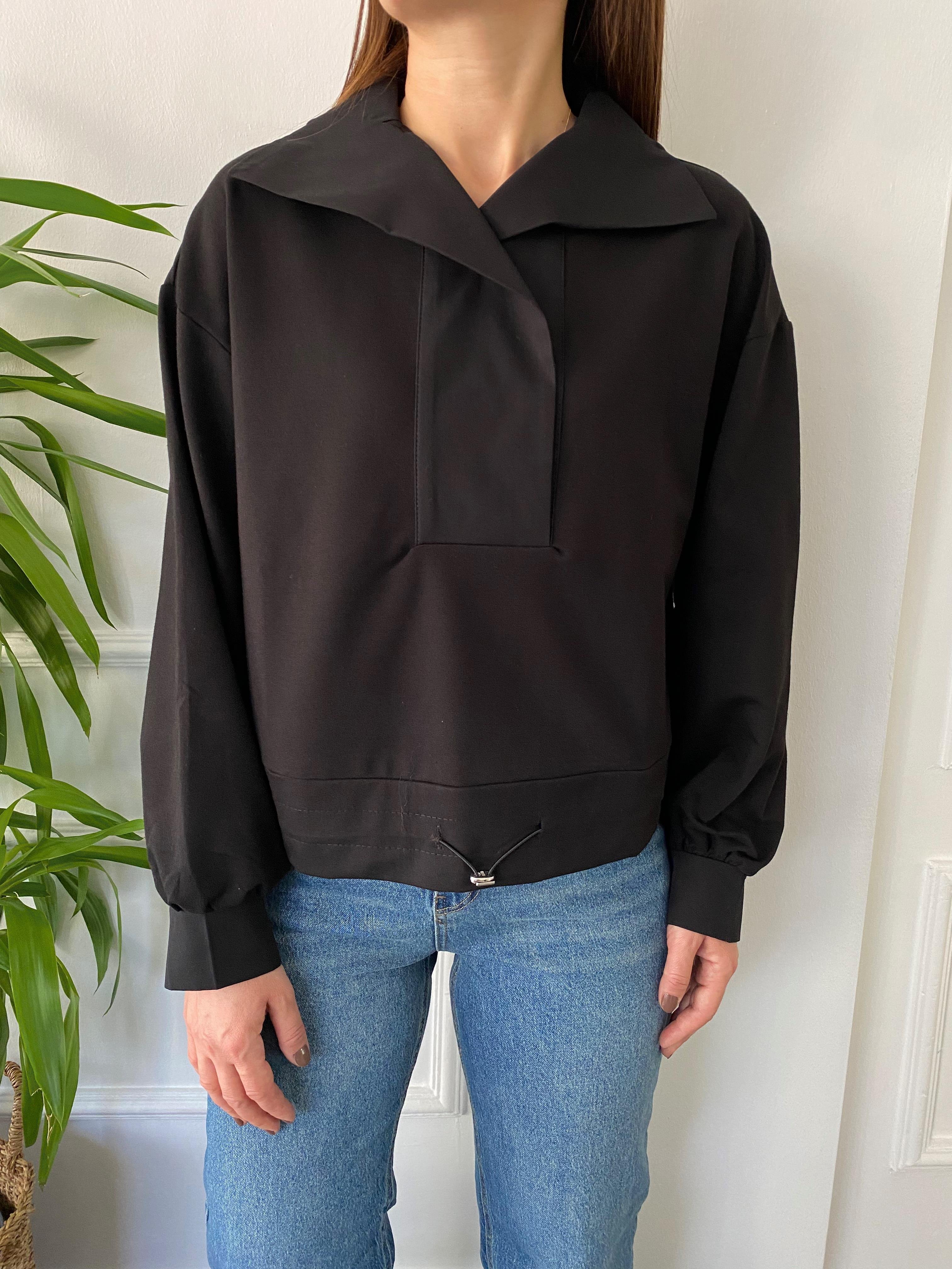 Altı Lastikli Sweat Siyah