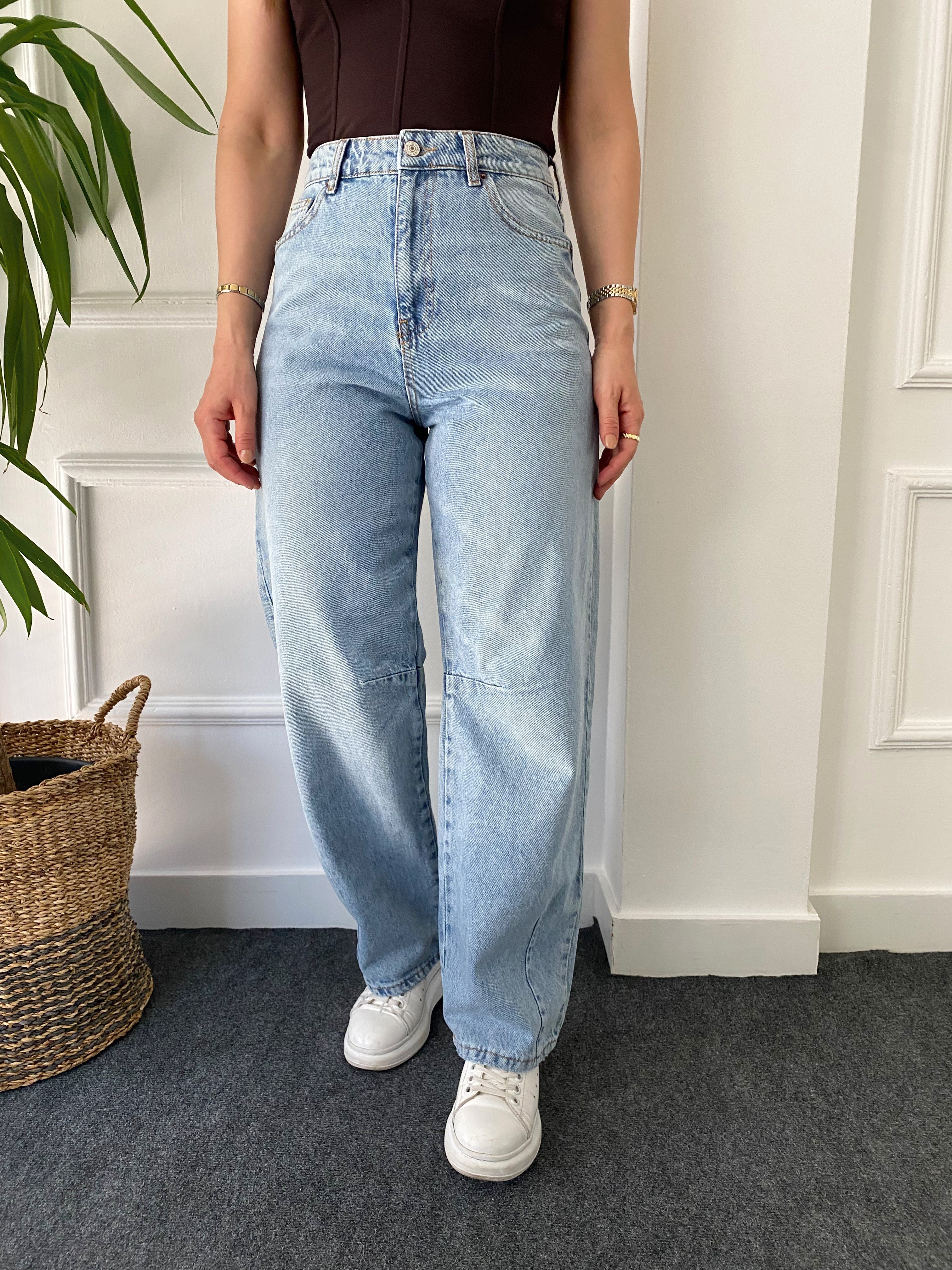 Baggy Balon Tensel Jean Açık Mavi