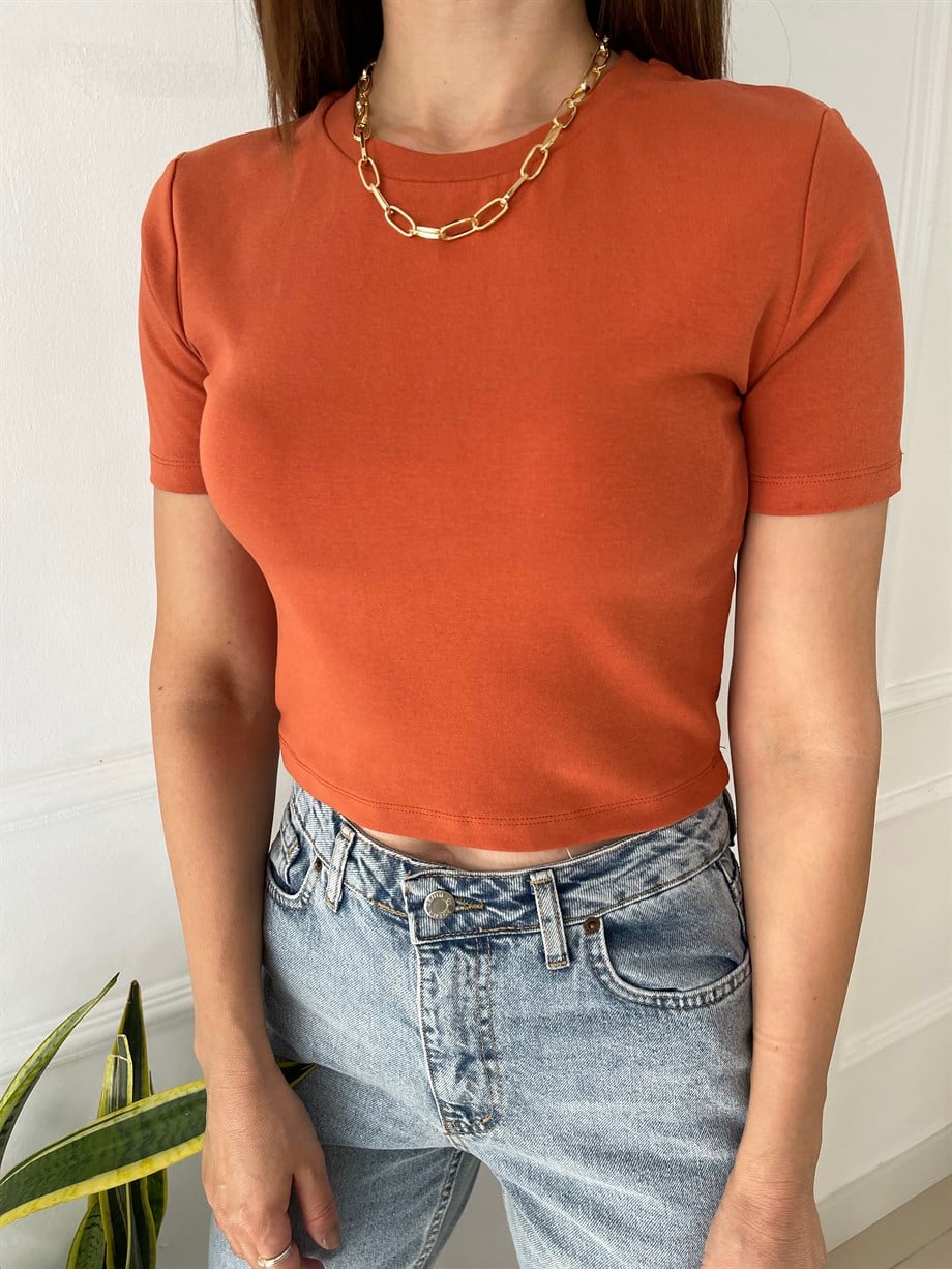 Crop Tshirt Yanık Orange