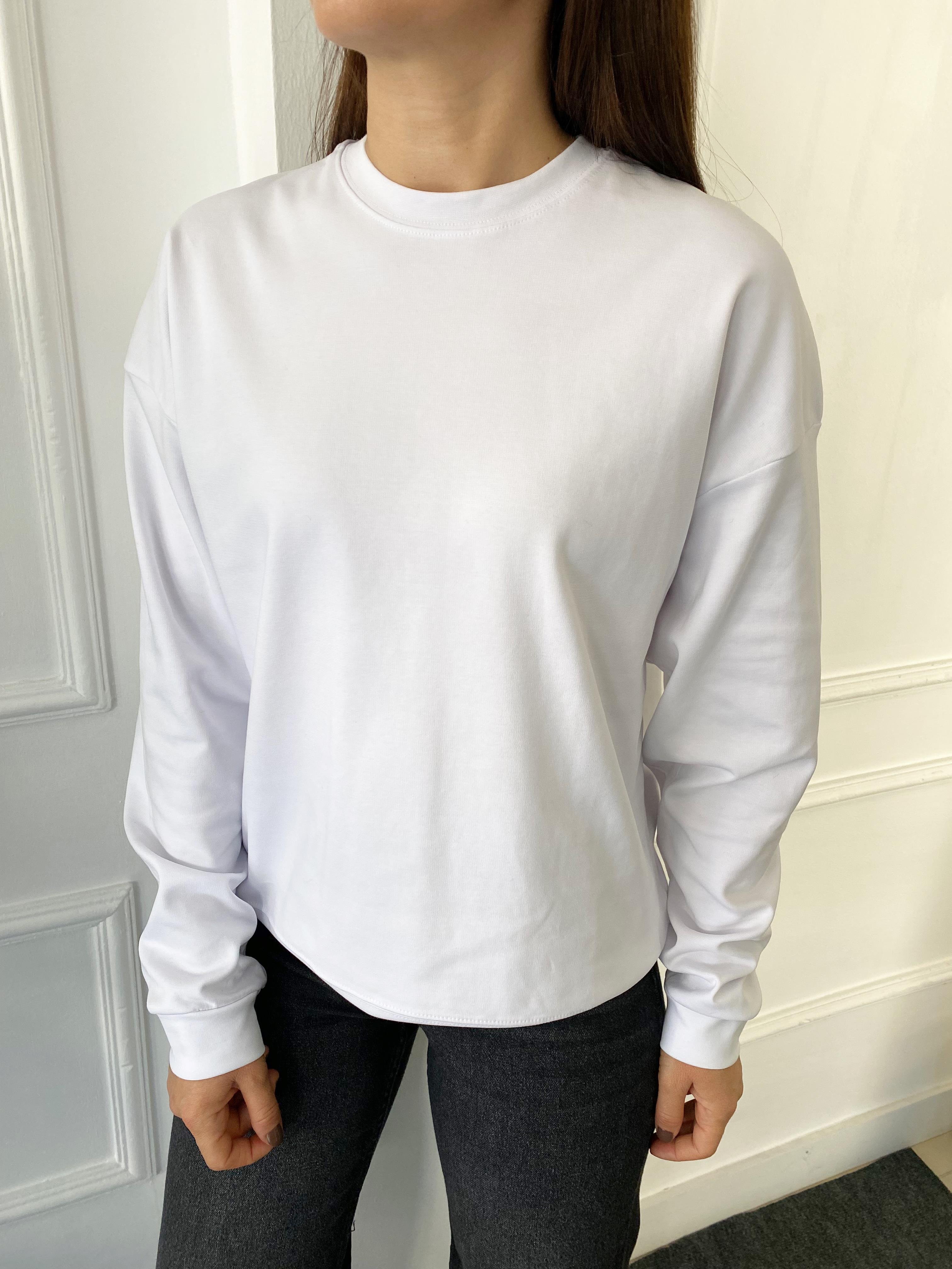 Düz Sweatshirt Beyaz