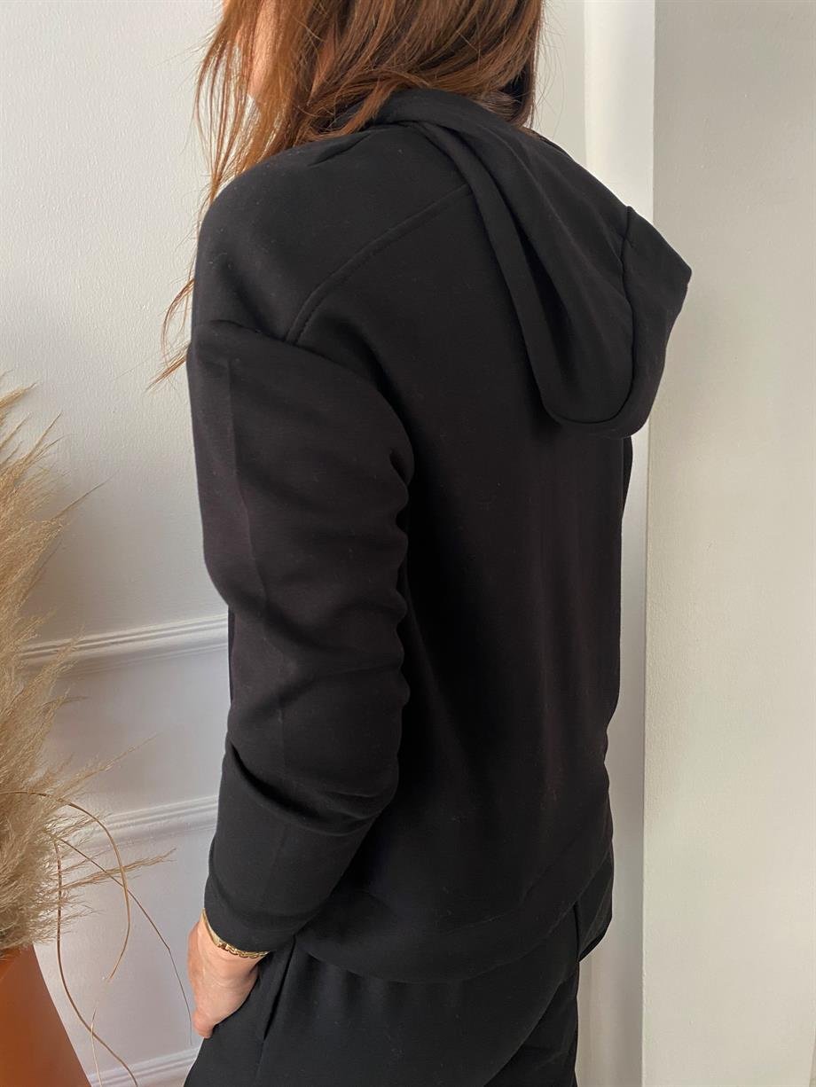 Fermuarlı Sweat Siyah