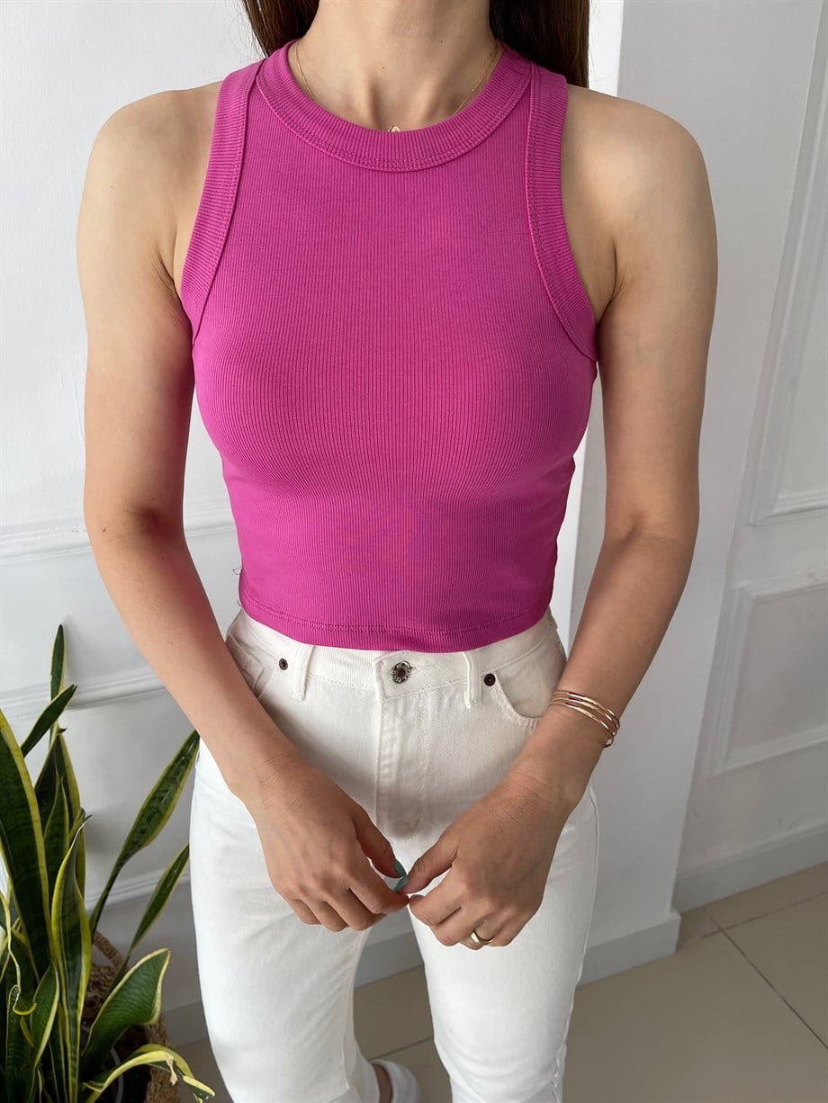 Halter Yaka Badi Fuşya