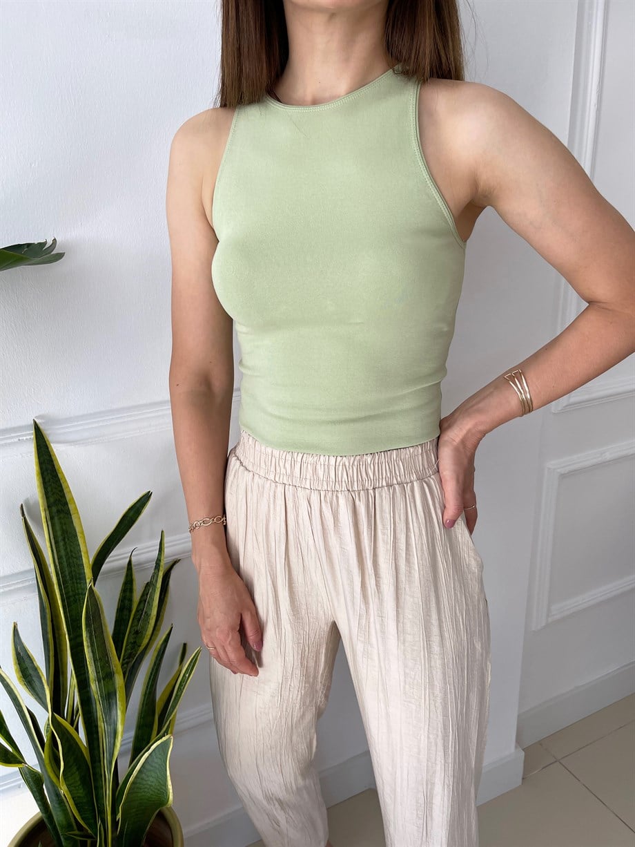 Halter Yaka Tshırt Yeşil