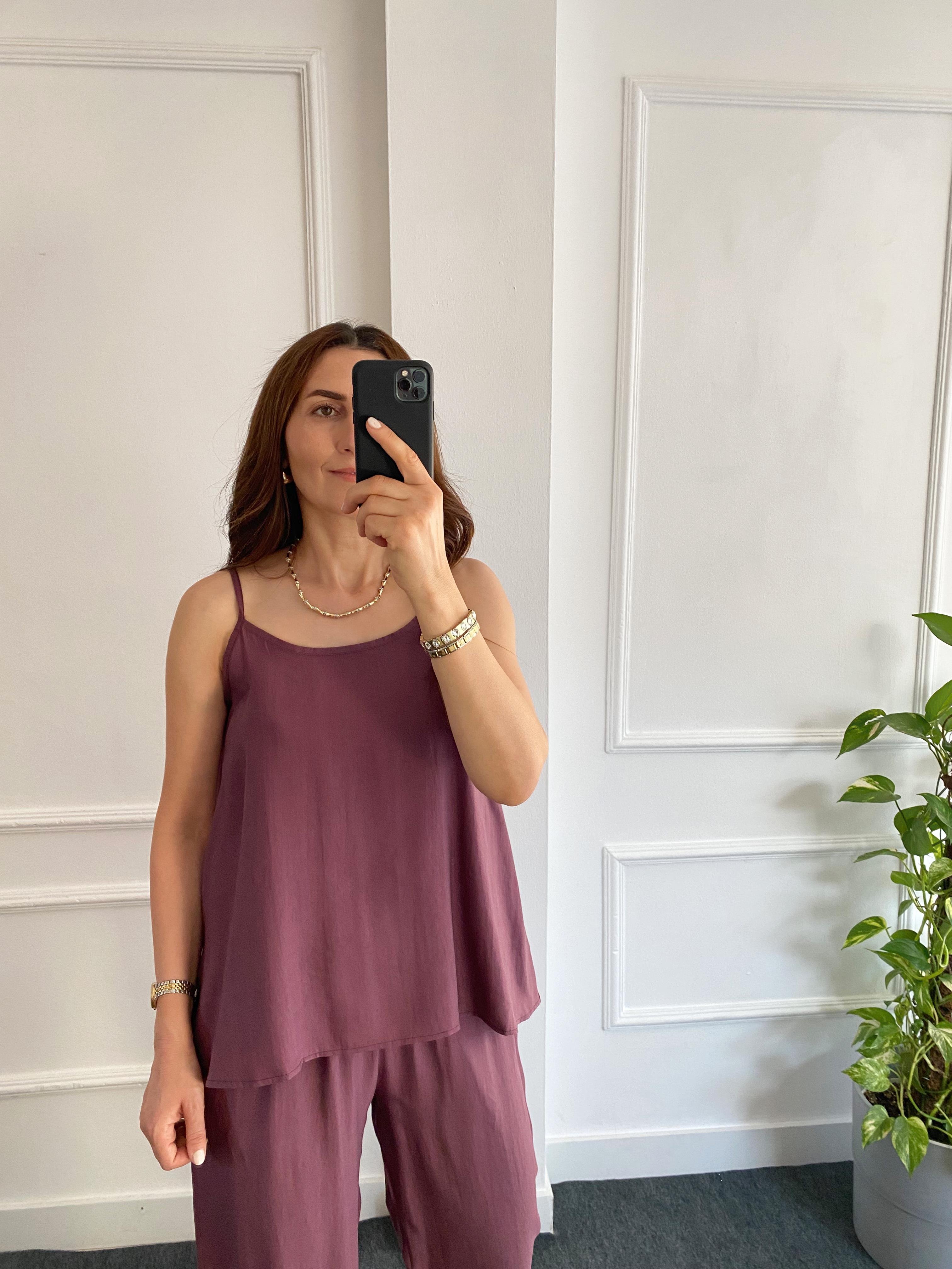 İp Askılı Tensel Takım Mürdüm