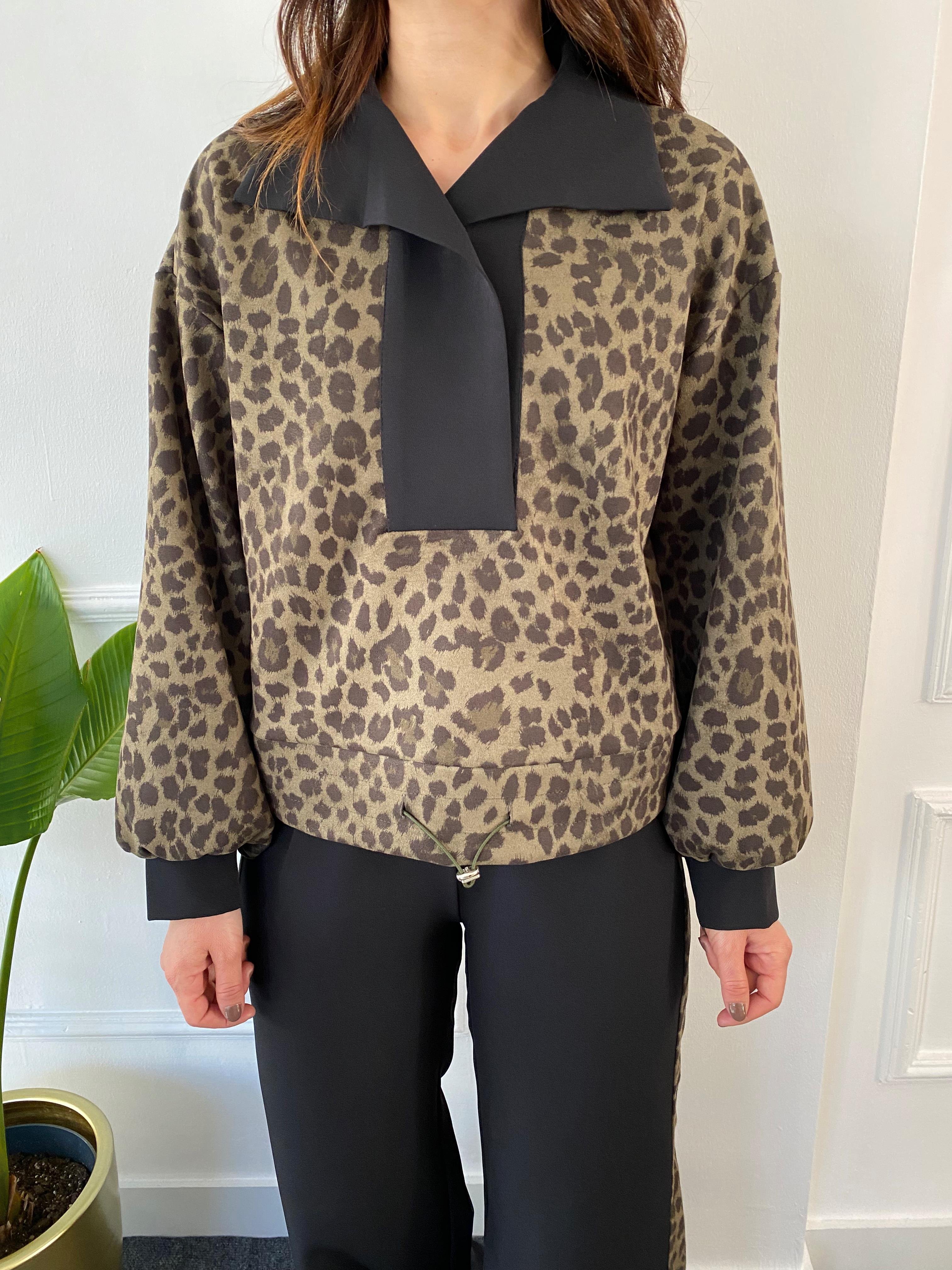 Leopar Süet Takım Haki Siyah
