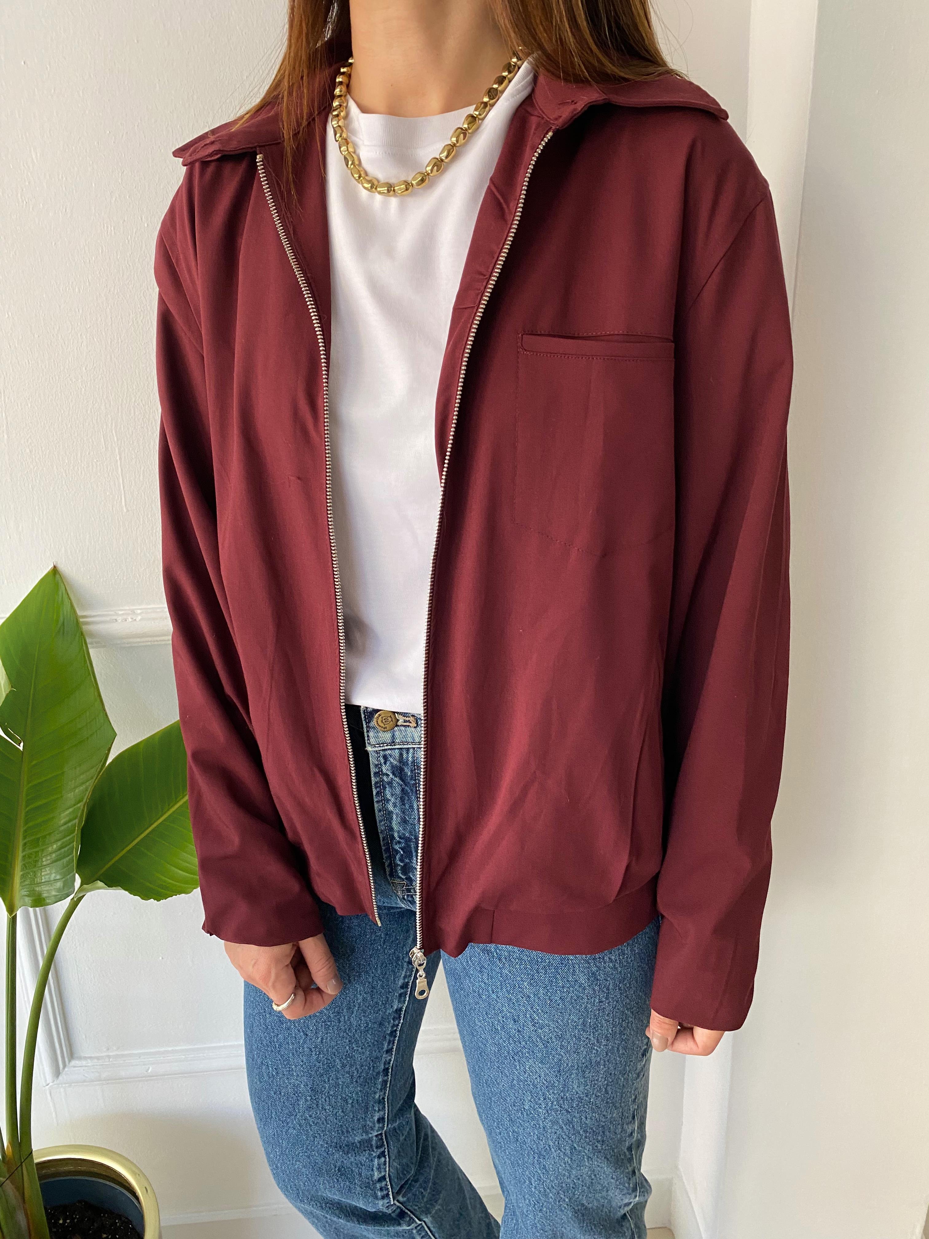 Lizbon Fermuarlı Ceket Bordo