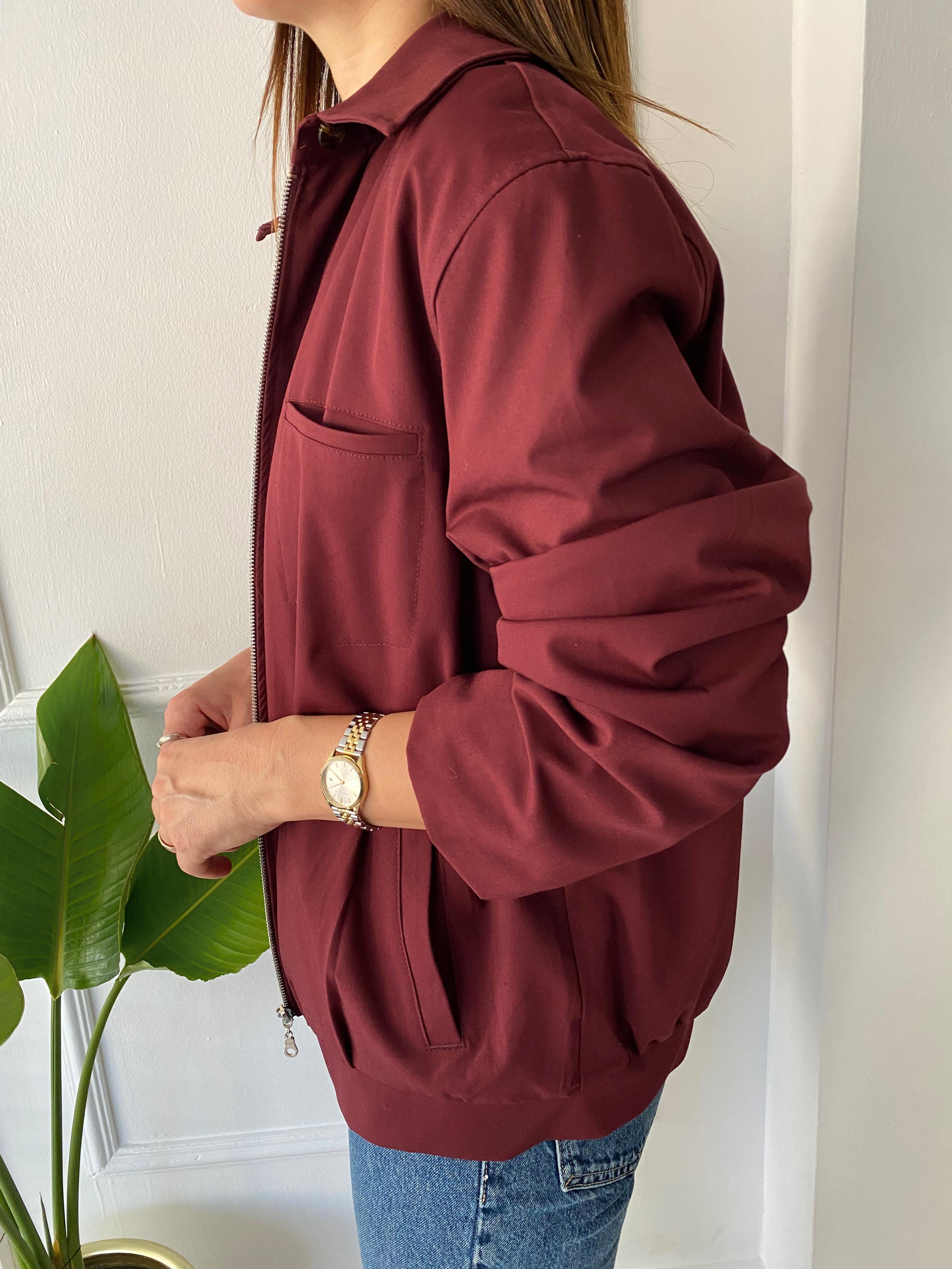 Lizbon Fermuarlı Ceket Bordo