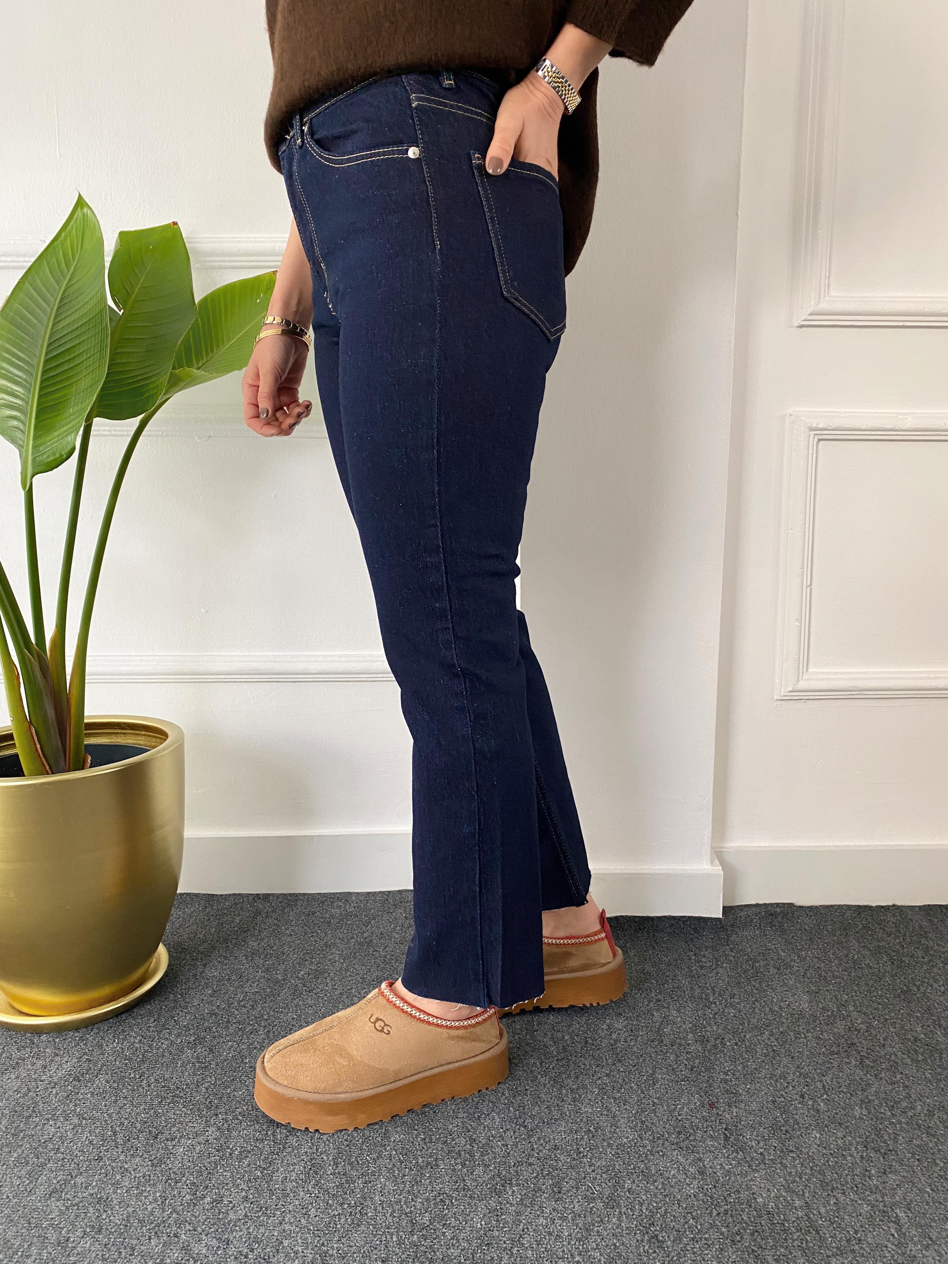 Orj Marka Boyfit Kesik Paça Jean Lacivert