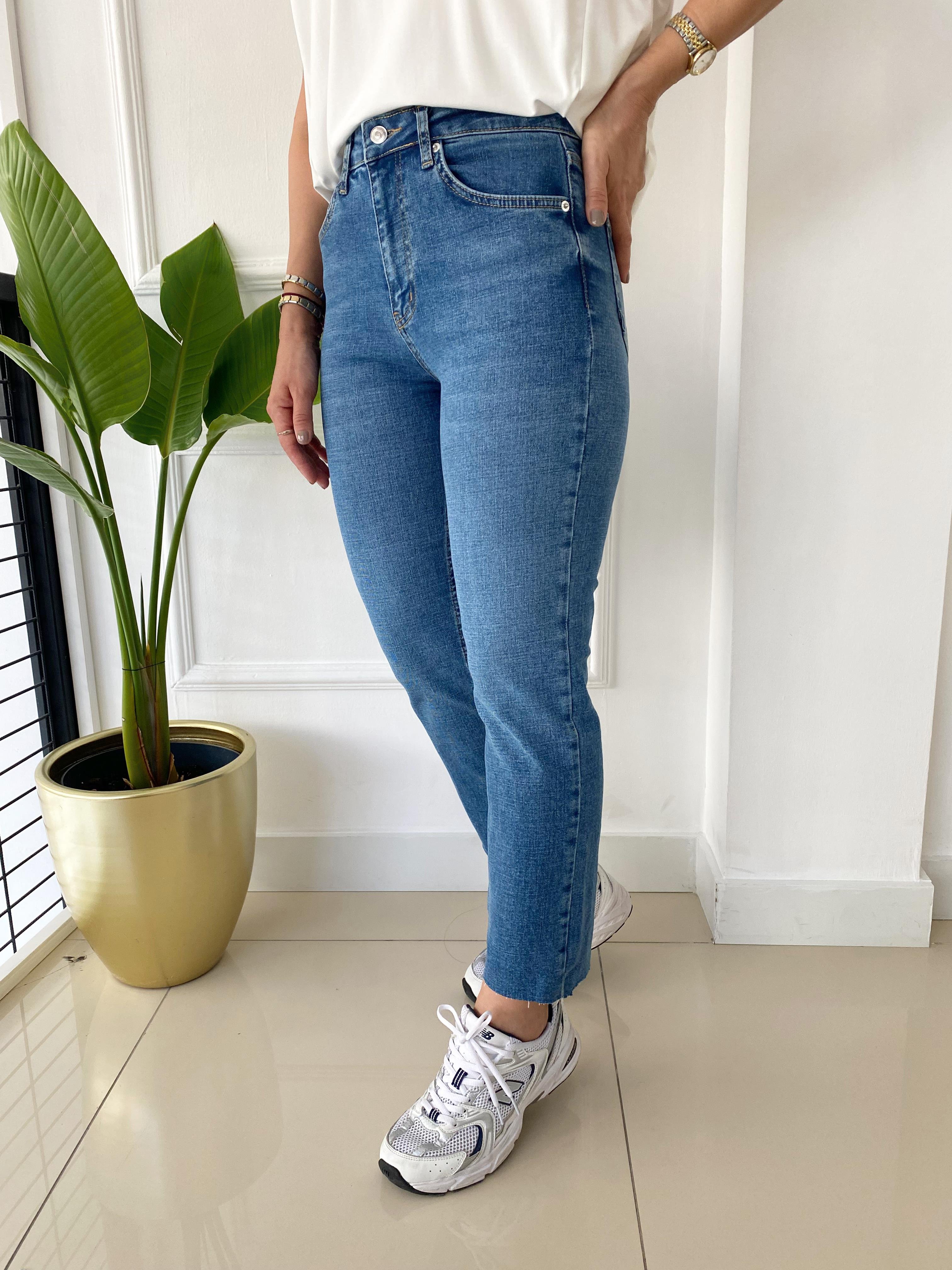 Orj Marka Boyfit Kesik Paça Jean Mavi