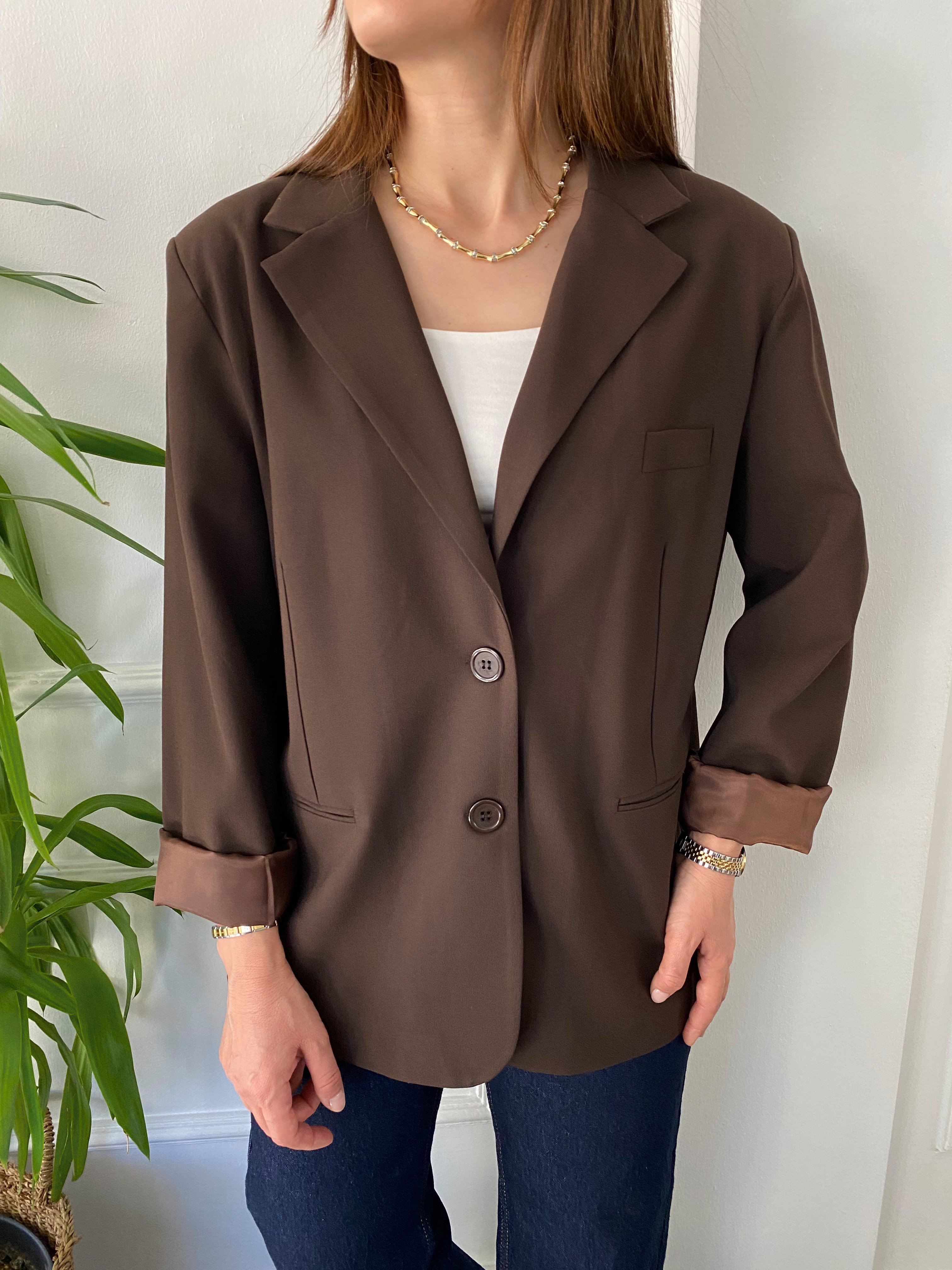 Owersize Blazer Ceket Kahve