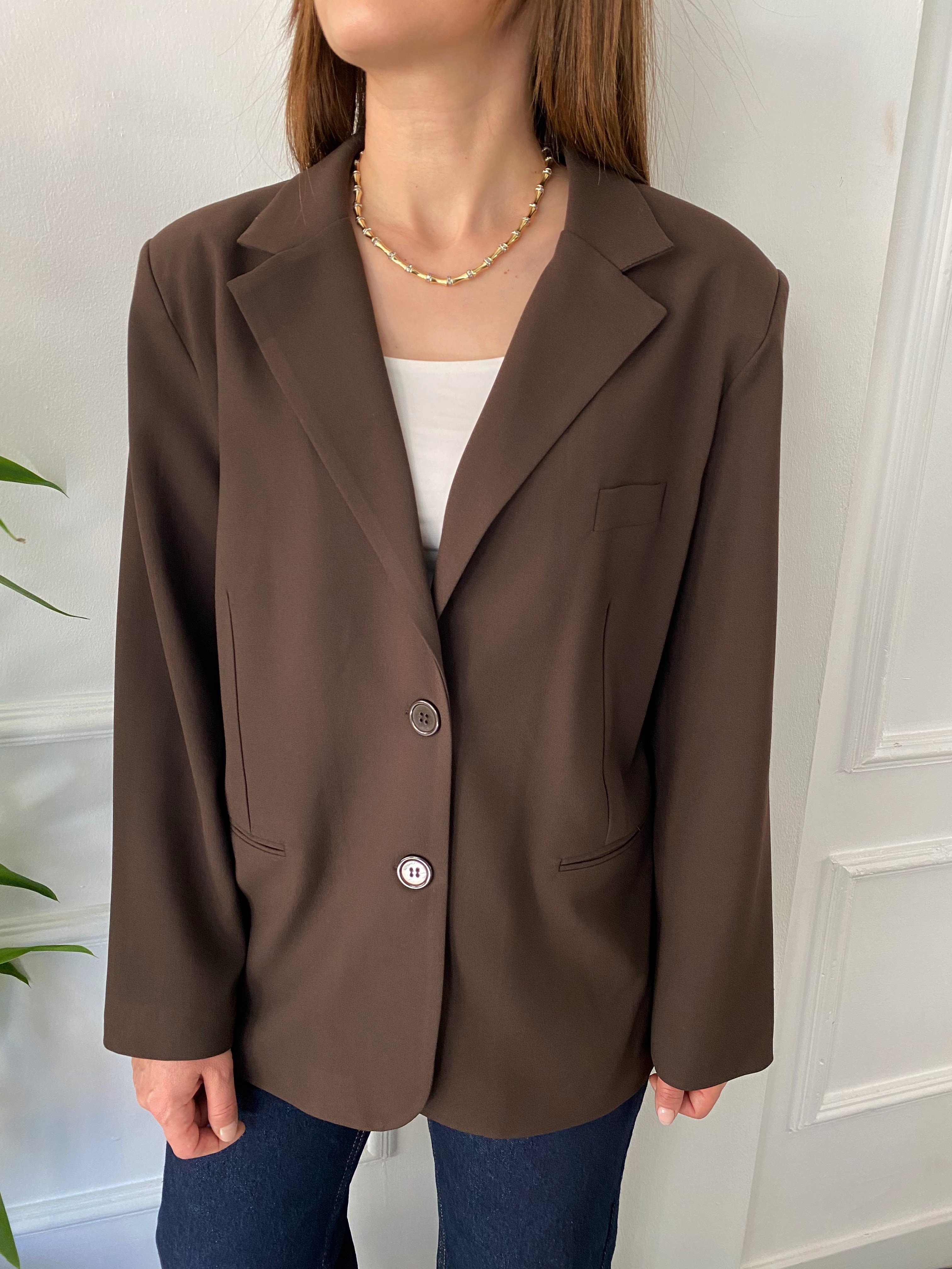 Owersize Blazer Ceket Kahve