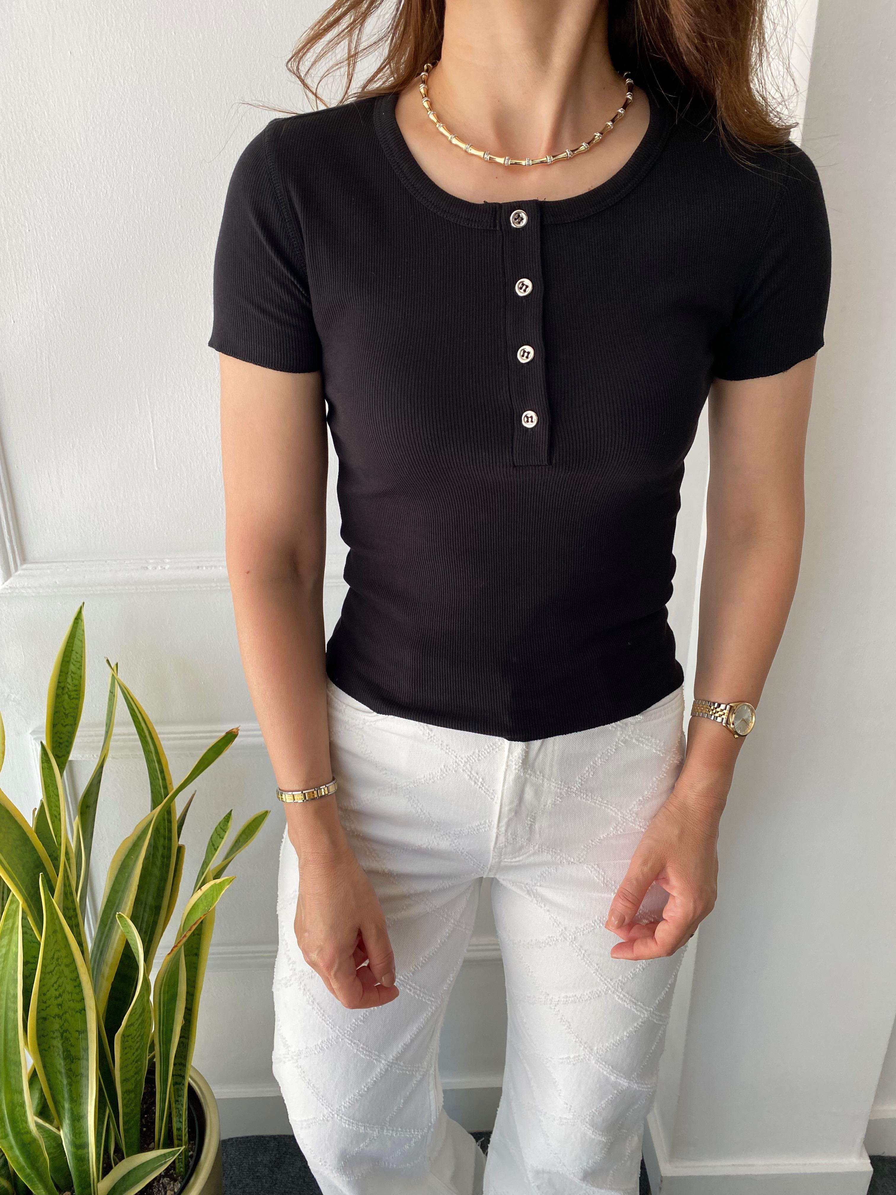 Patlı Düğmeli Badi Siyah