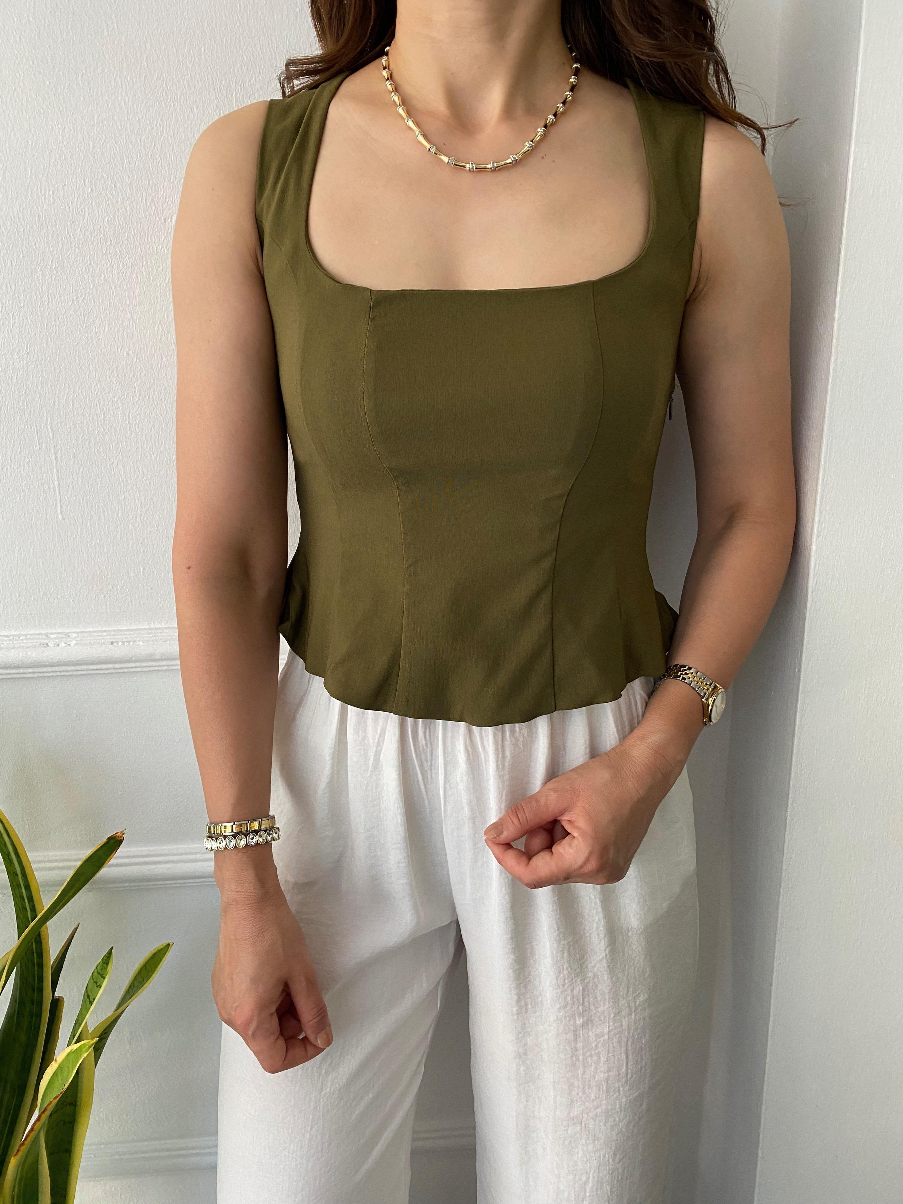 Peplum Korse Bluz Haki