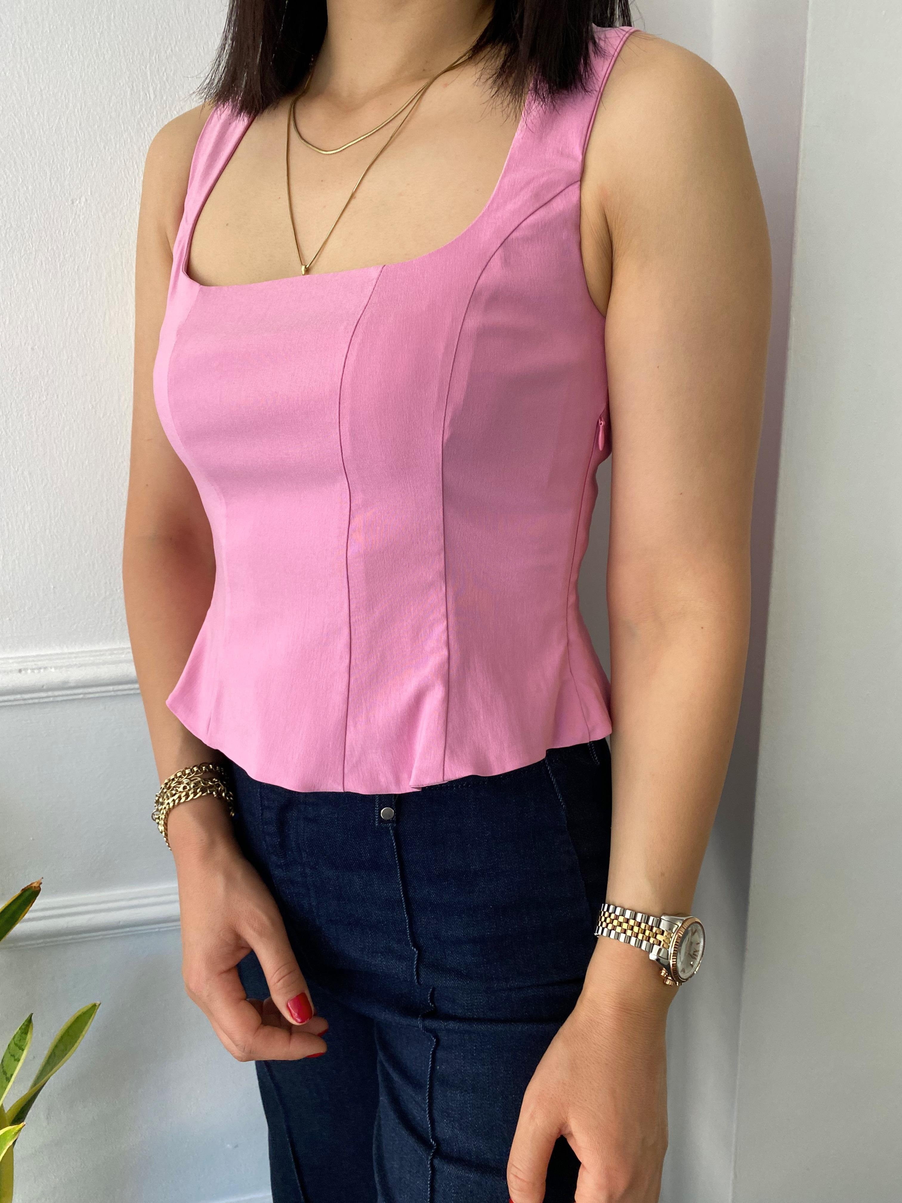Peplum Korse Bluz Pembe