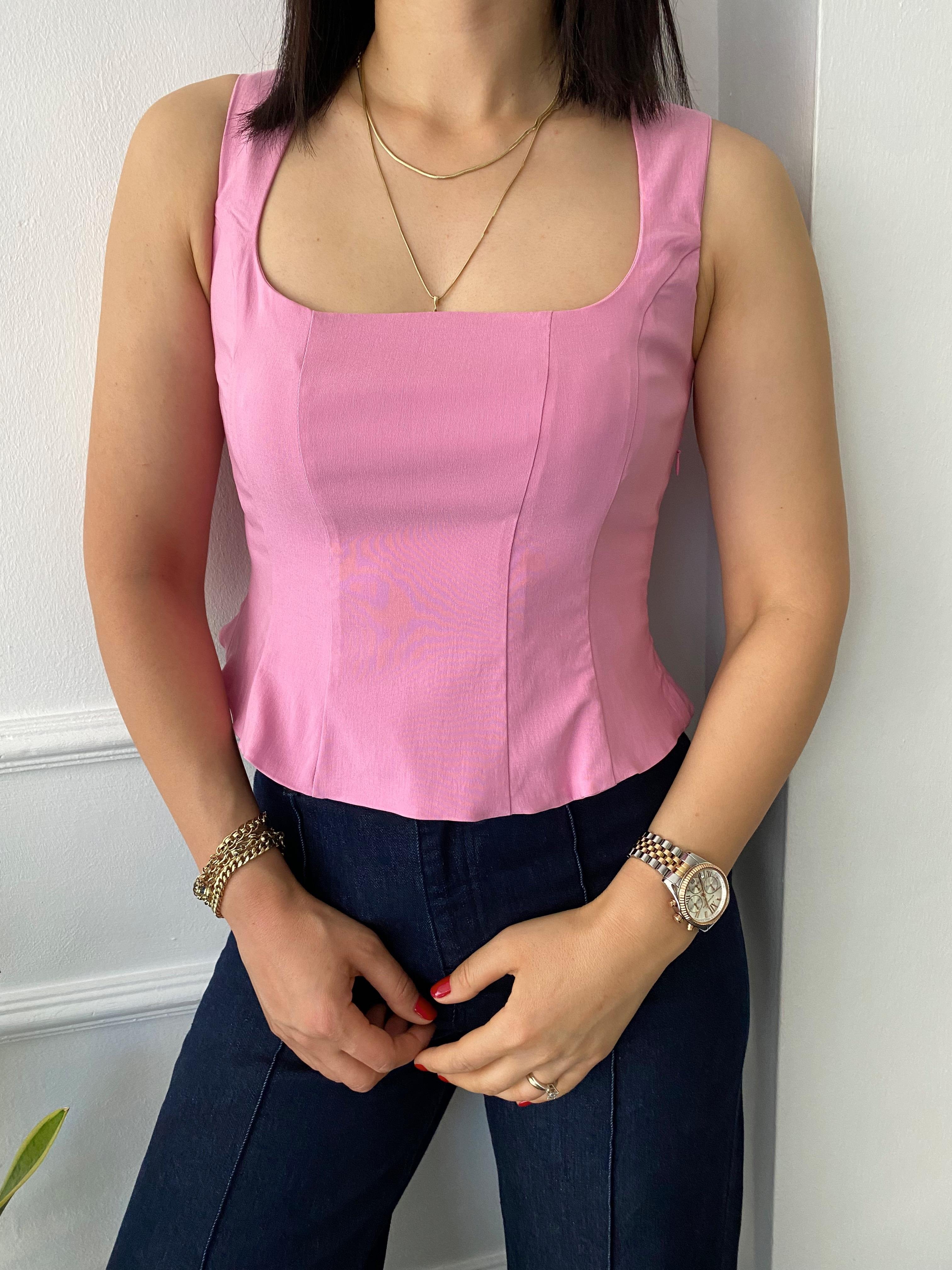 Peplum Korse Bluz Pembe