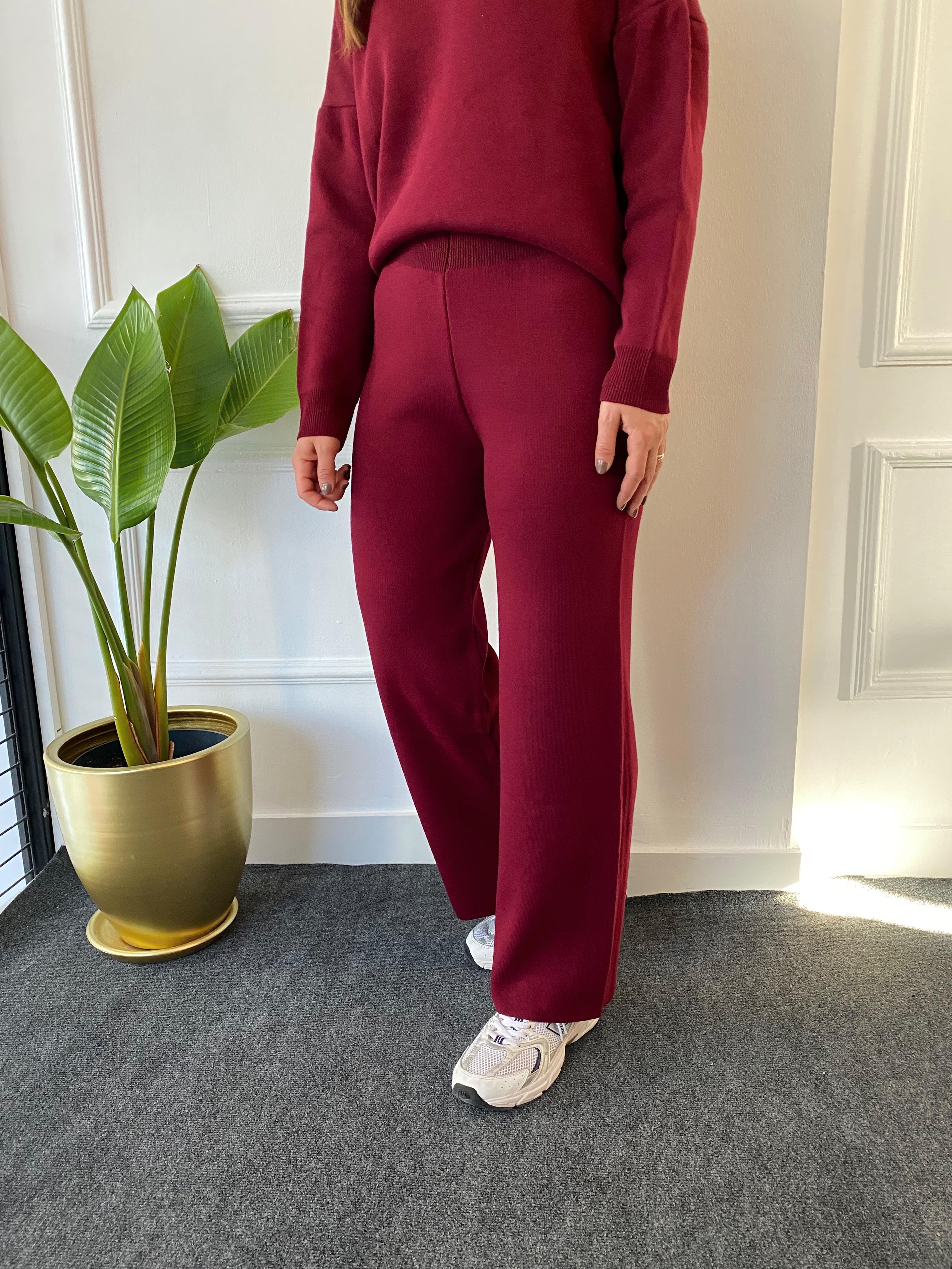 Polo Yaka Triko Takım Bordo