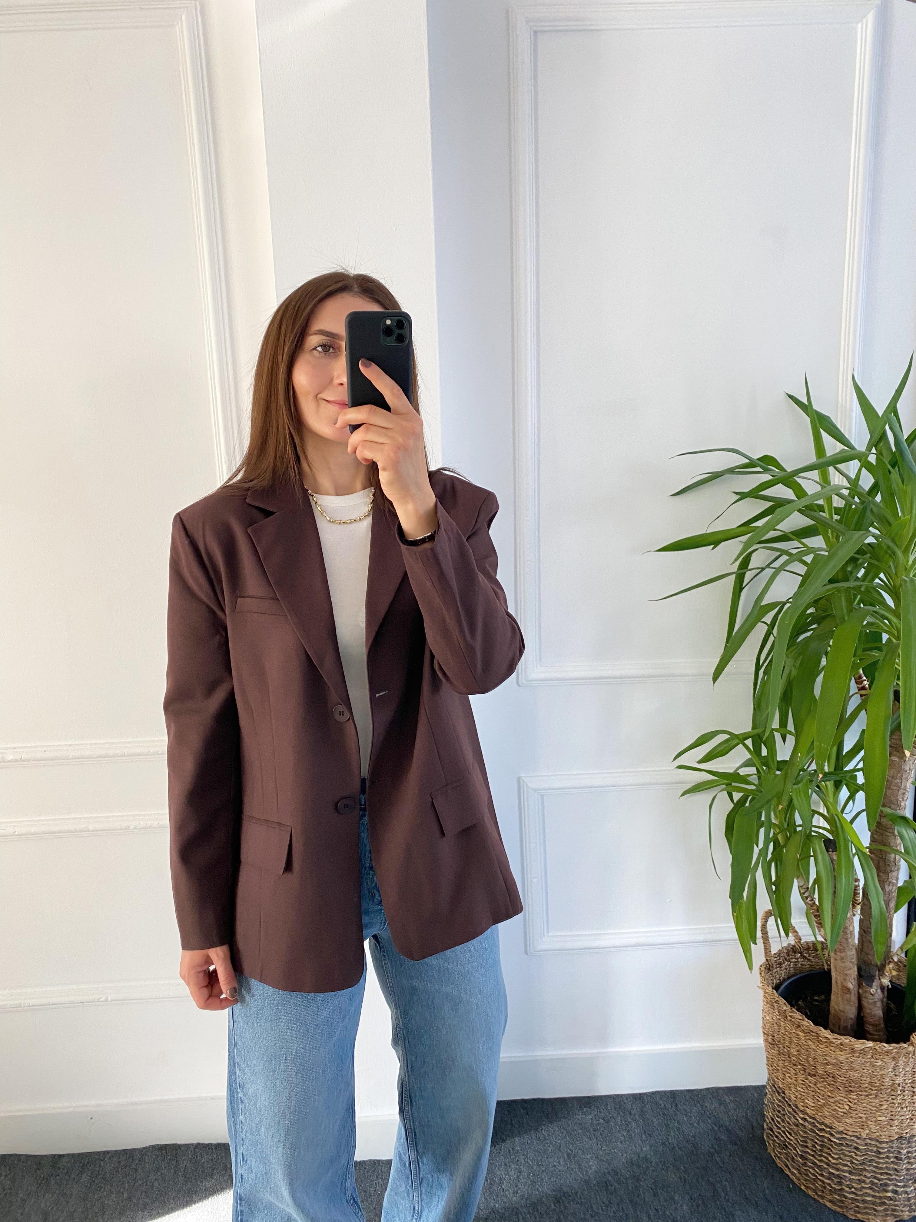 Premıum Blazer Ceket Kahve