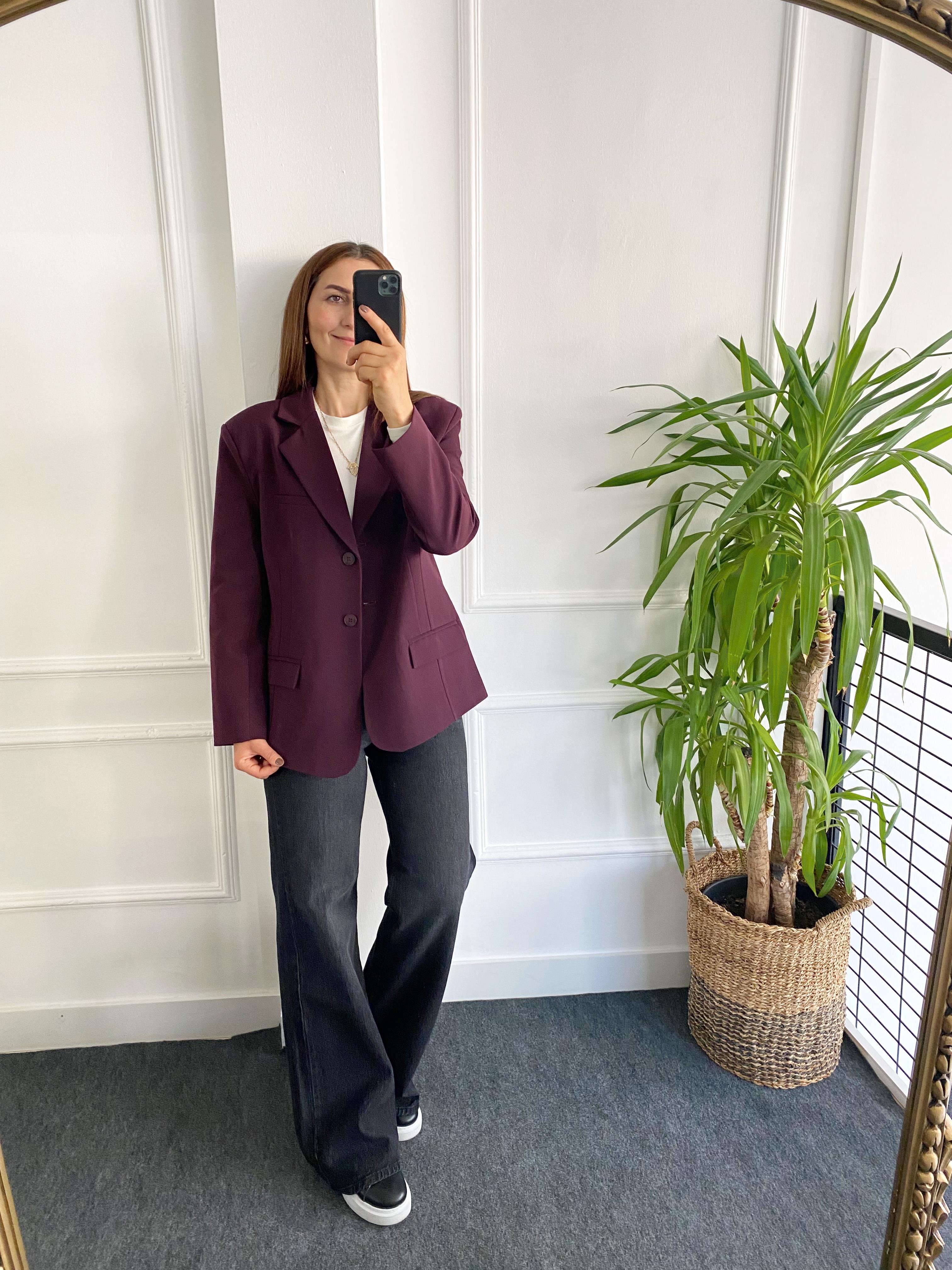 Premıum Blazer Ceket Mürdüm