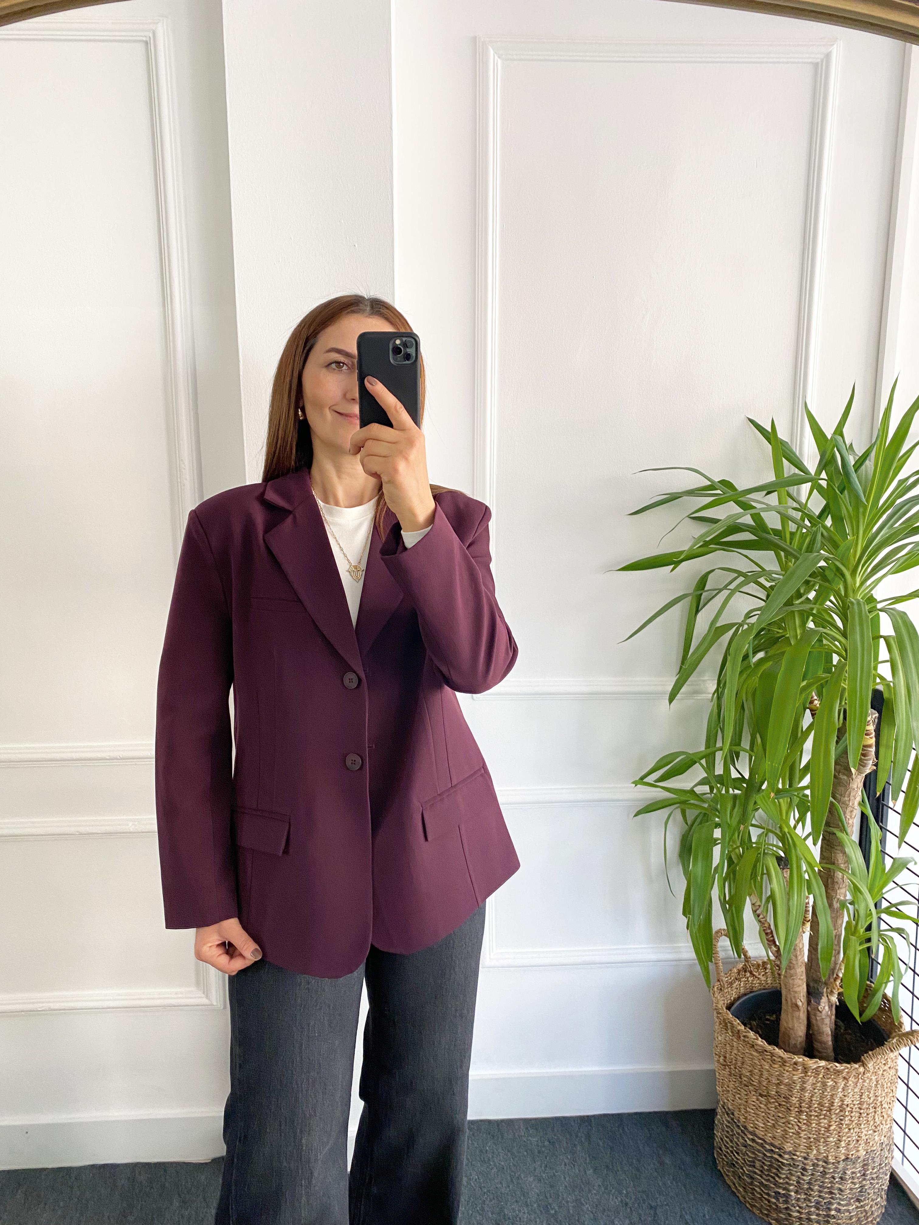 Premıum Blazer Ceket Mürdüm