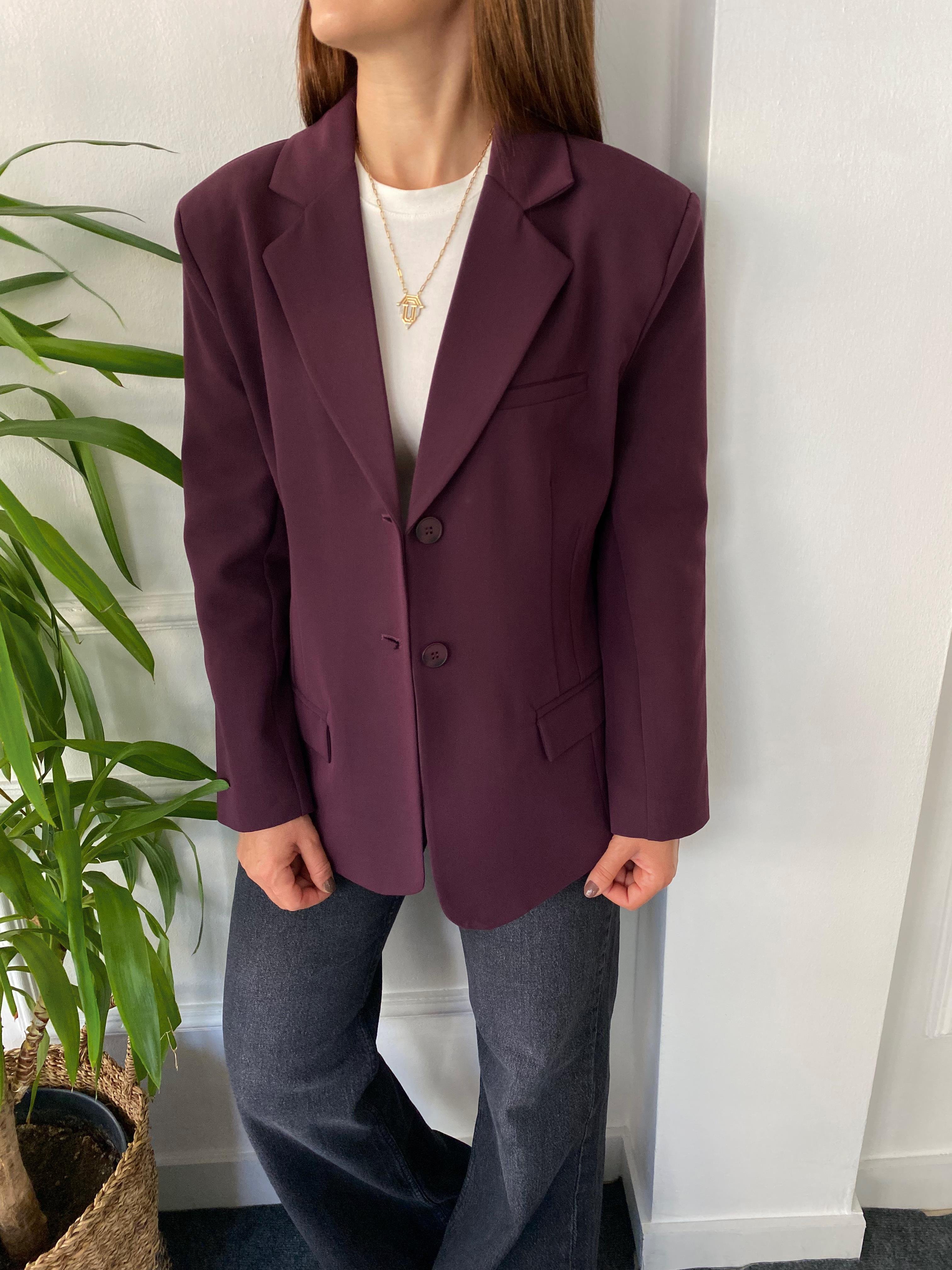Premıum Blazer Ceket Mürdüm
