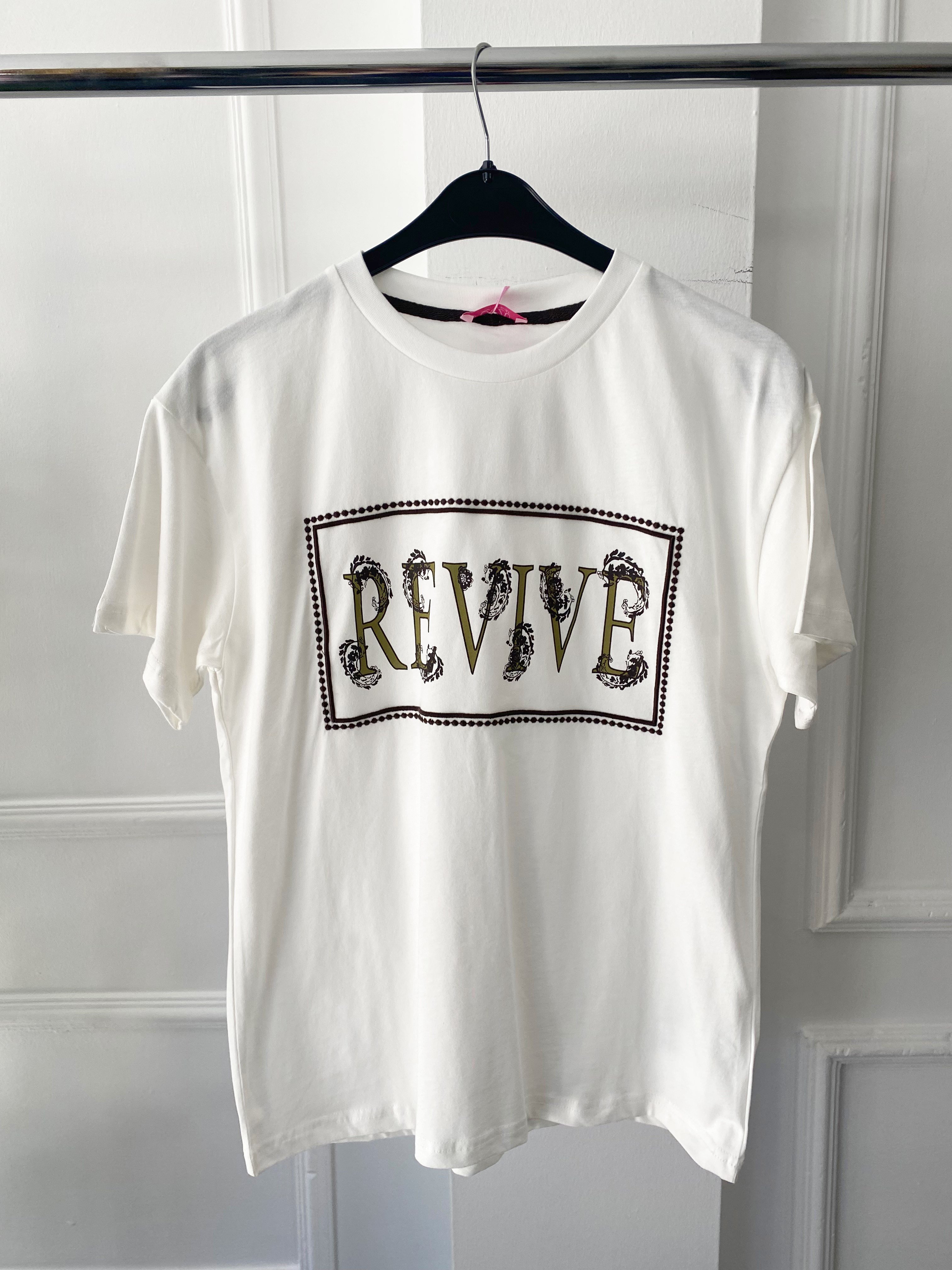 Revive Baskılı Tişört Ekru