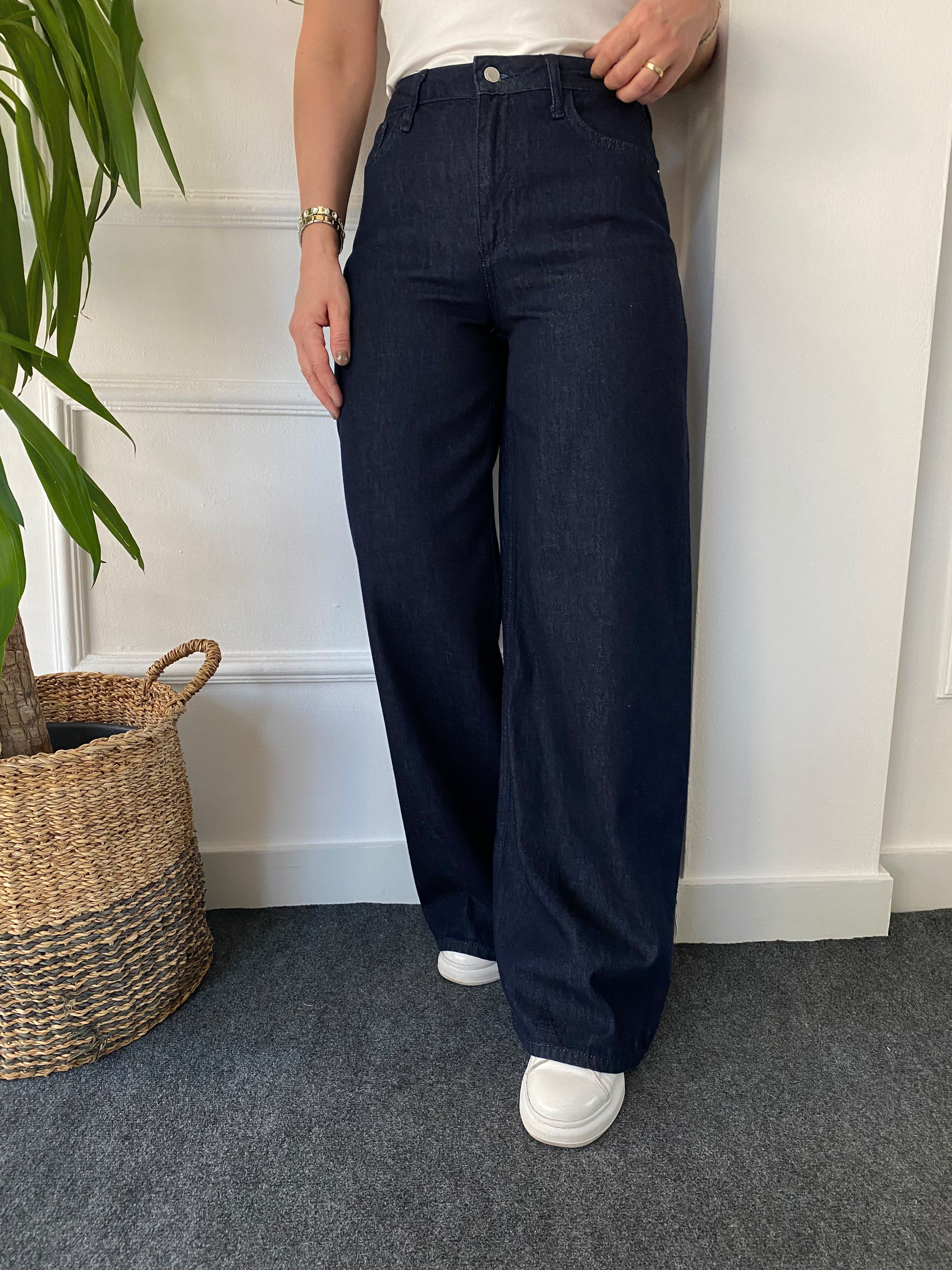 Ultra Wide Ankle Jean Lacivert