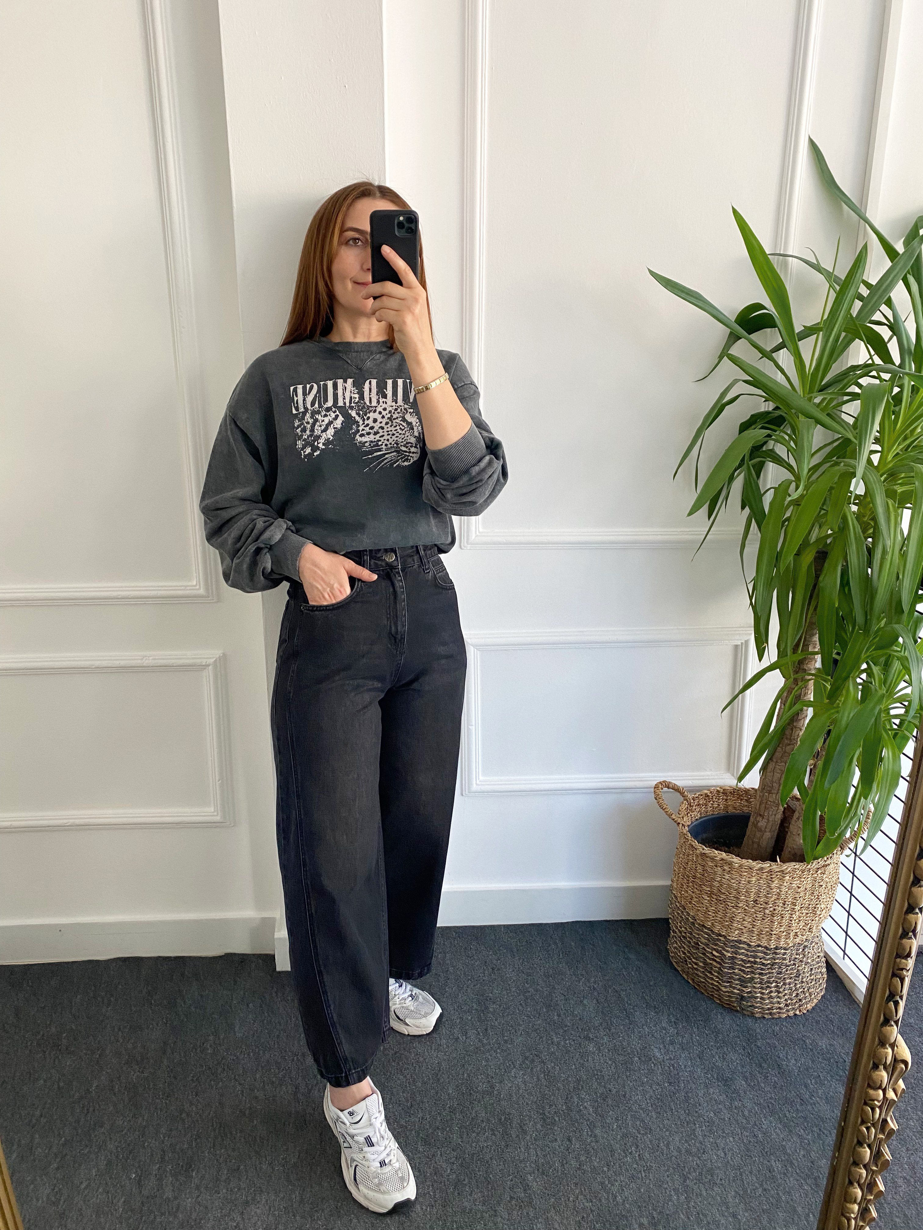 Wıld Muse Baskılı Batik Sweat Gri