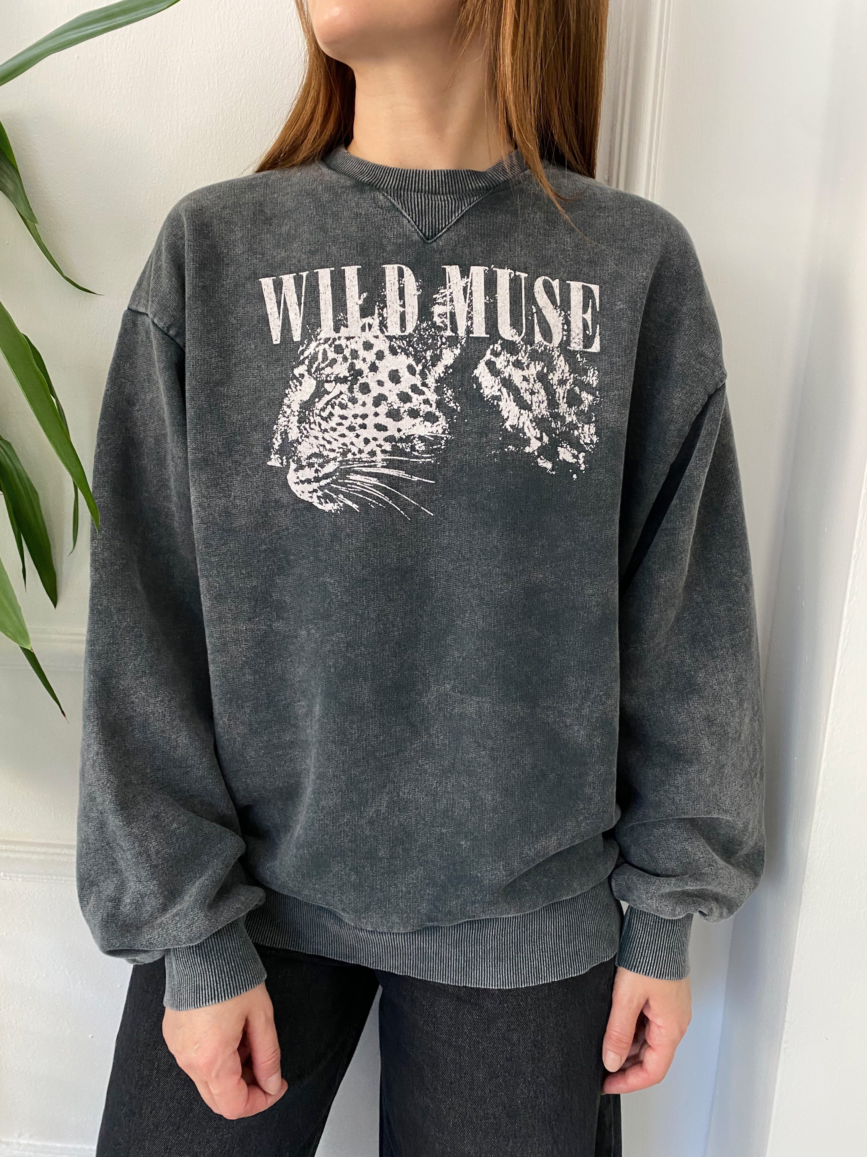 Wıld Muse Baskılı Batik Sweat Gri
