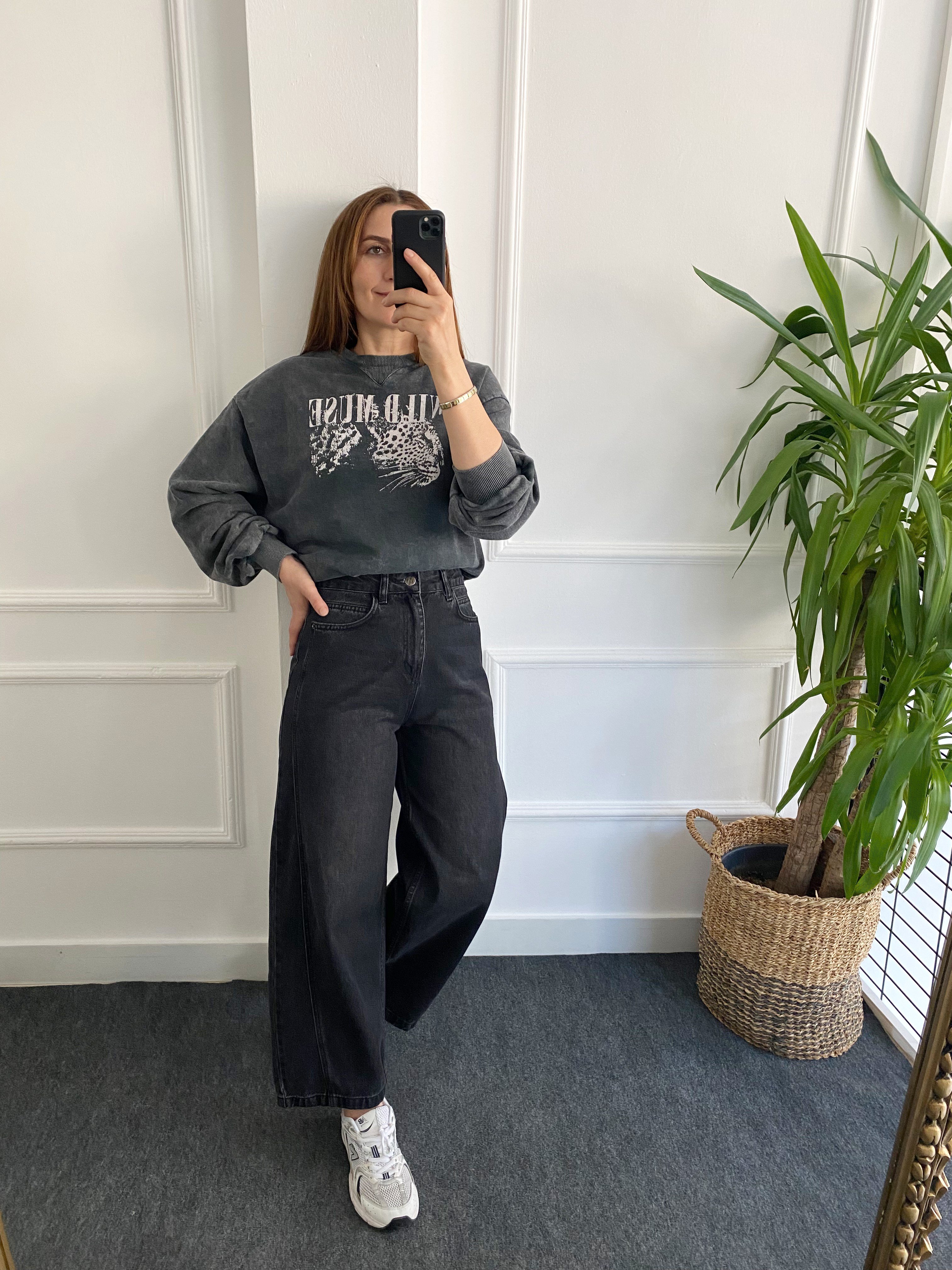 Wıld Muse Baskılı Batik Sweat Gri