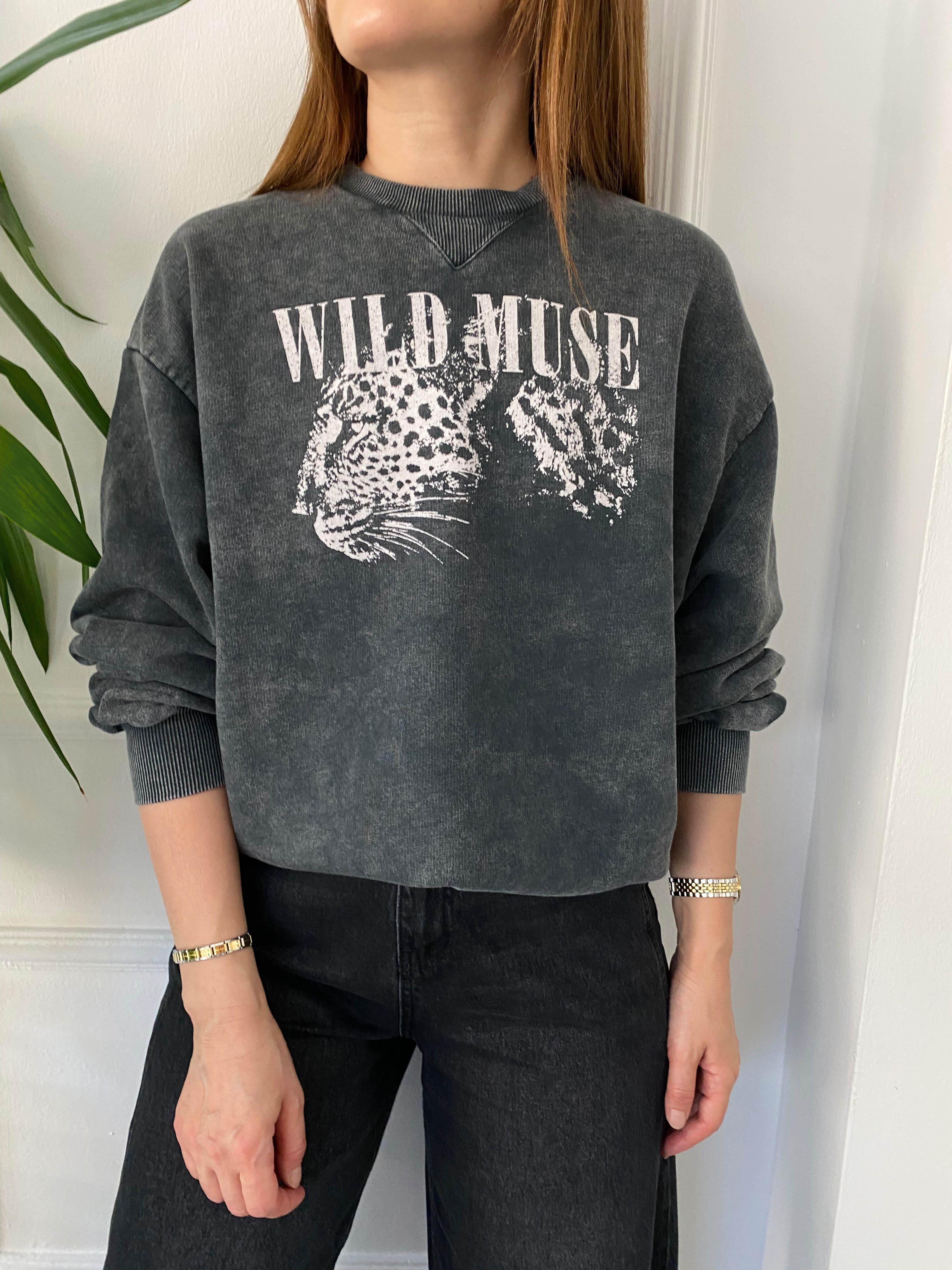 Wıld Muse Baskılı Batik Sweat Gri