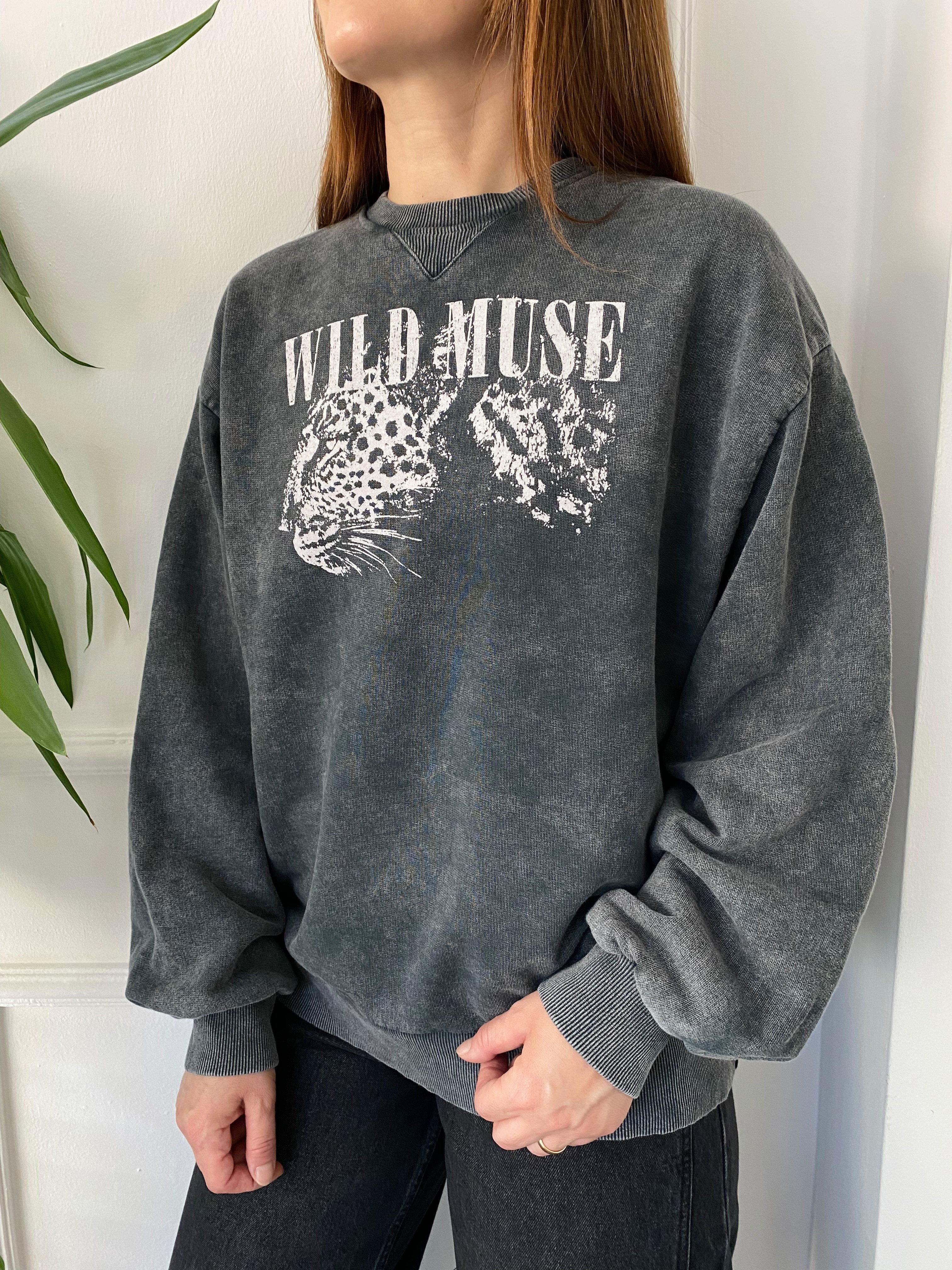 Wıld Muse Baskılı Batik Sweat Gri