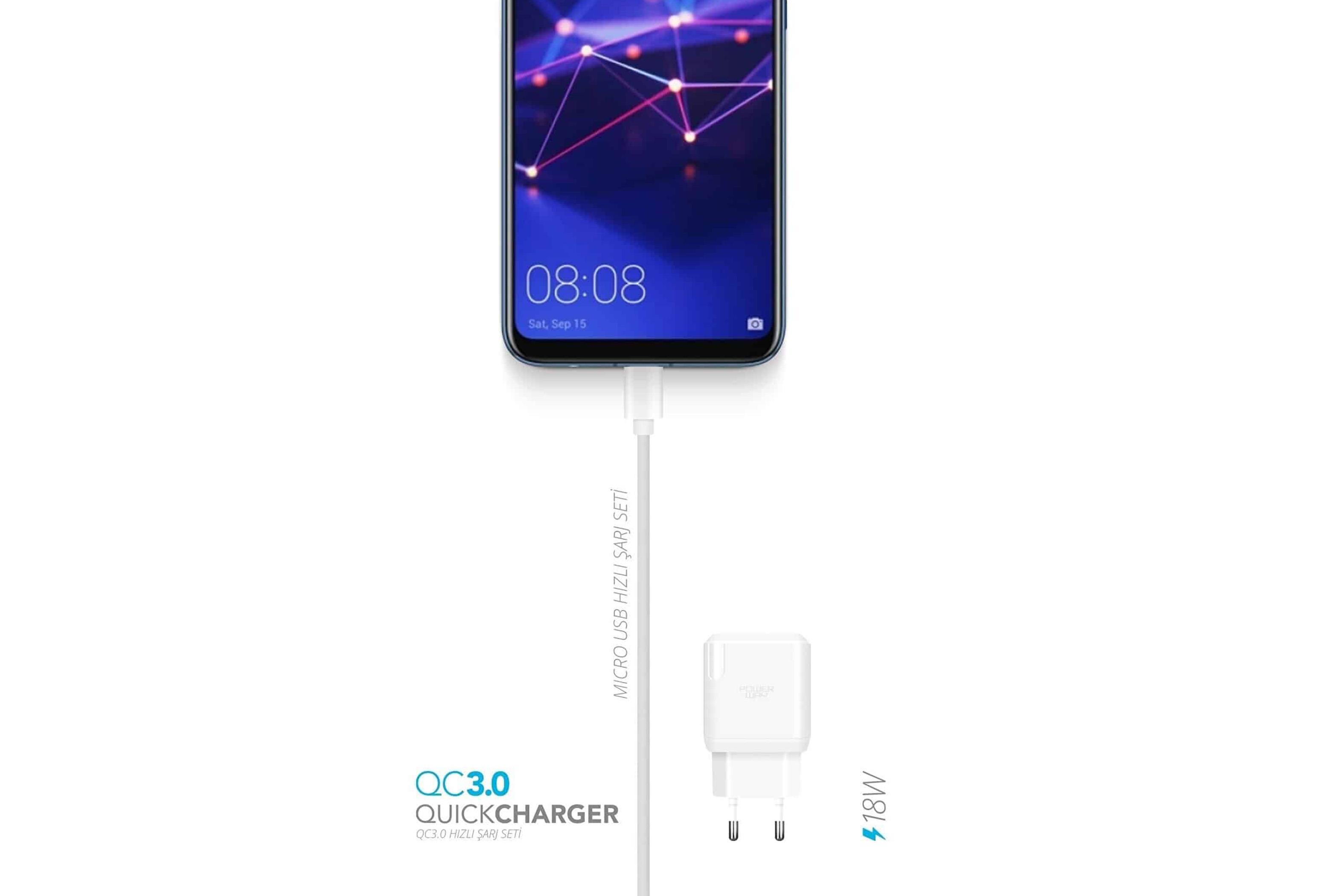 MAXRON 18W USB TO MICRO ŞARJ SETİKılıf&Kılıf