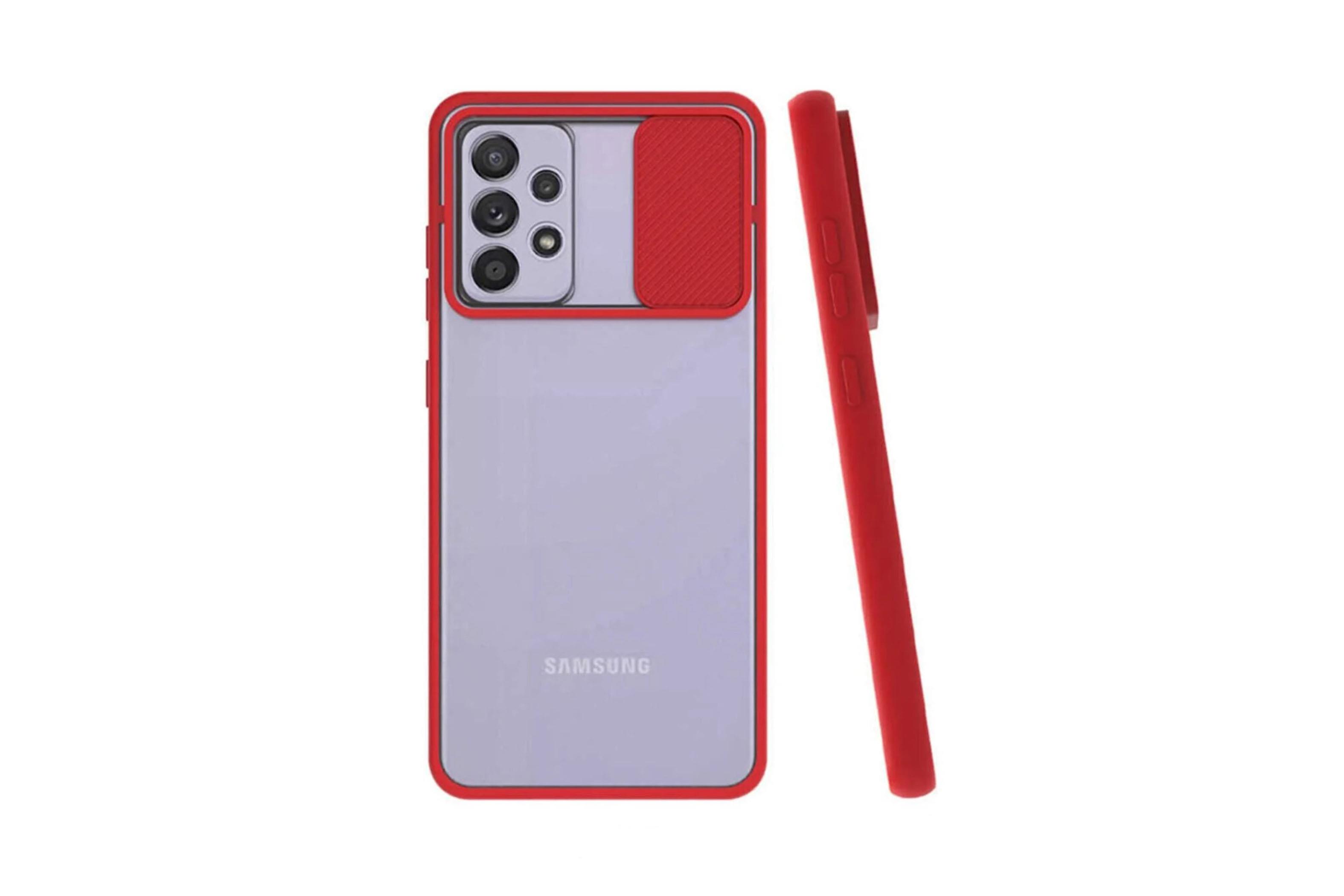 Samsung A52 Kızaklı Kamera Korumalı Kılıf Siyah