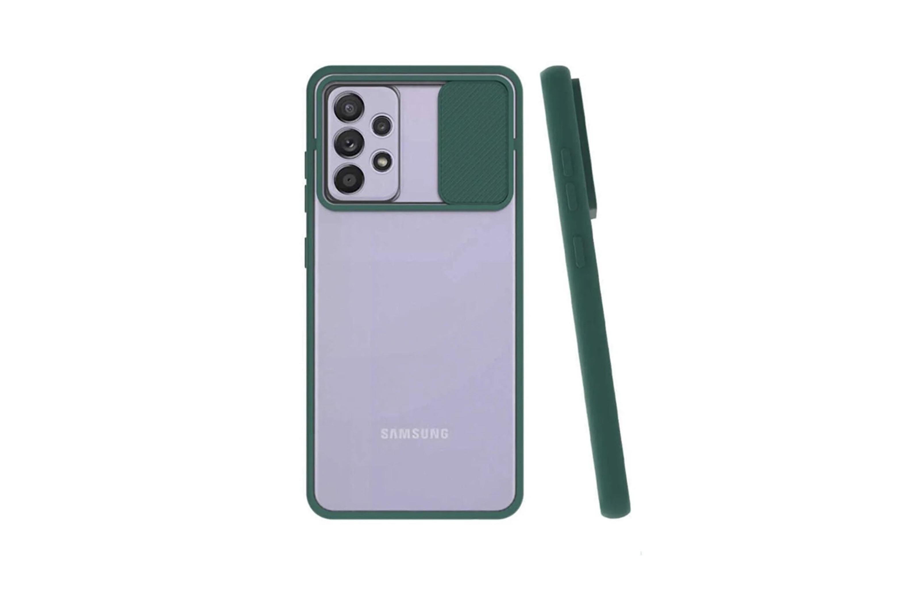 Samsung A52 Kızaklı Kamera Korumalı Kılıf Siyah