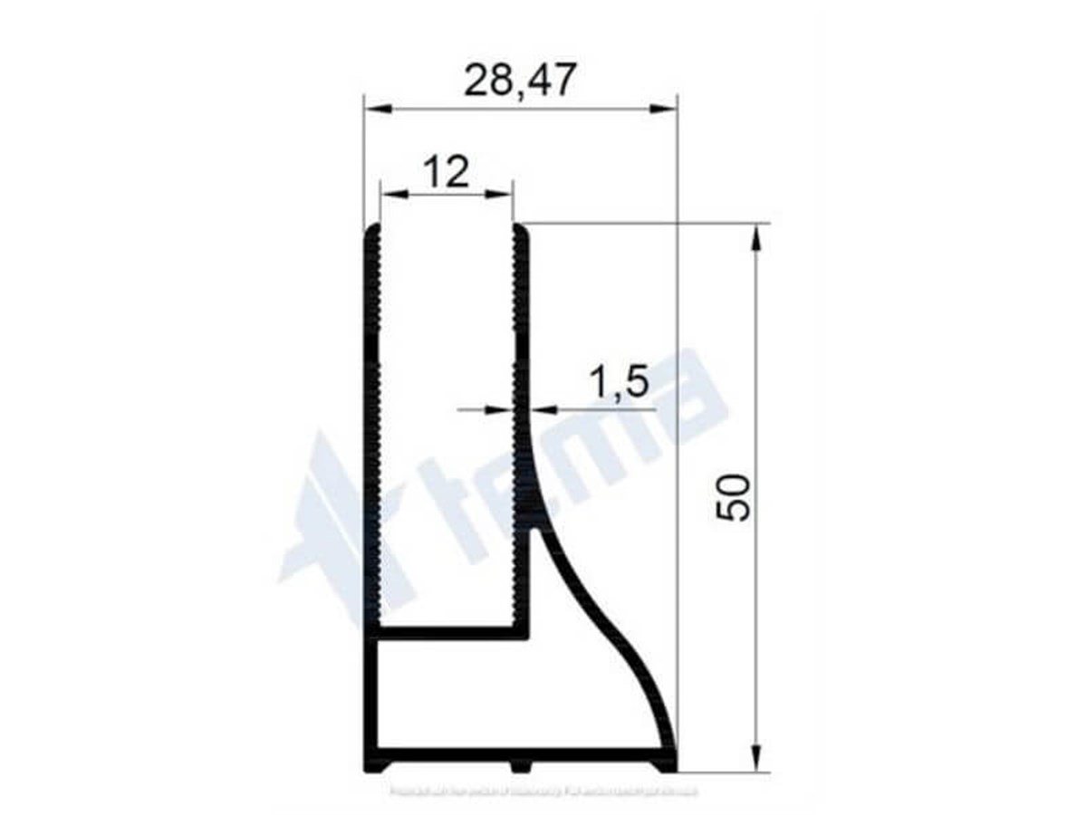 T.5002 Kepenk Etek Profili 4500Mm
