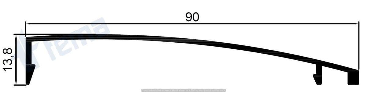T.7011 SÜPÜRGELİK 90MM ÜST PROFİLİ