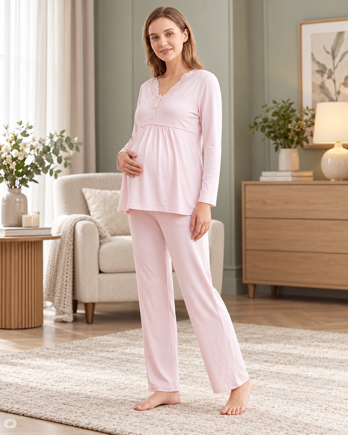 Hamile Lohusa Viskon Pijama Takımı Uzun Kollu Dantel Detaylı Emzirme Uyumlu 25-15Lohusa Pijama TakımıFLZHamile Lohusa Viskon Pijama Takımı Uzun Kollu Dantel Detaylı Emzirme Uyumlu 25-15