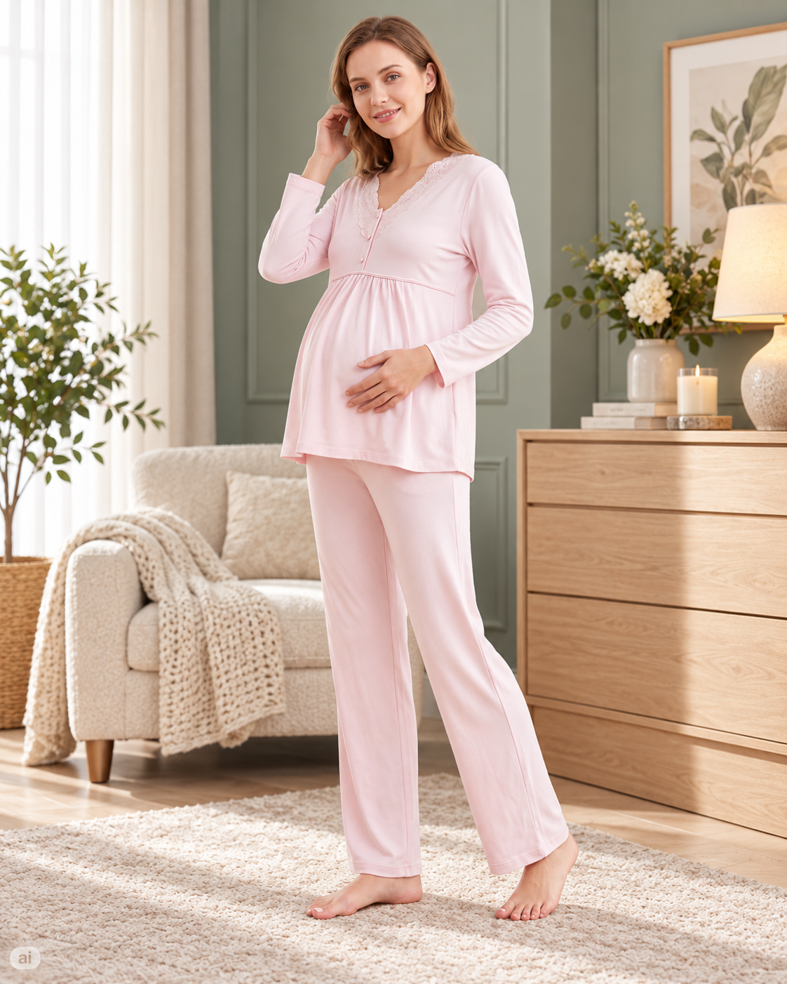Hamile Lohusa Viskon Pijama Takımı Uzun Kollu Dantel Detaylı Emzirme Uyumlu 25-15Lohusa Pijama TakımıFLZHamile Lohusa Viskon Pijama Takımı Uzun Kollu Dantel Detaylı Emzirme Uyumlu 25-15