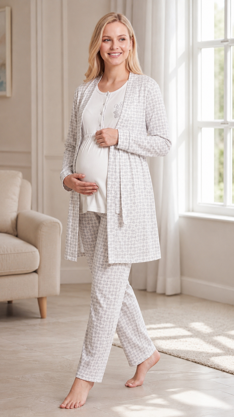 Kadın Lohusa Hamile 3'lü Viskon Pijama Takımı Sabahlıklı Uzun Kollu Hastane Çıkışı M L XL XXL 31-152Lohusa 3 lü TakımFLZKadın Lohusa Hamile 3'lü Viskon Pijama Takımı Sabahlıklı Uzun Kollu Hastane Çıkışı M L XL XXL 31-152