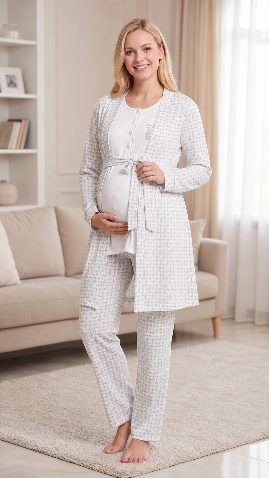 Kadın Lohusa Hamile 3'lü Viskon Pijama Takımı Sabahlıklı Uzun Kollu Hastane Çıkışı M L XL XXL 31-152Lohusa 3 lü TakımFLZKadın Lohusa Hamile 3'lü Viskon Pijama Takımı Sabahlıklı Uzun Kollu Hastane Çıkışı M L XL XXL 31-152