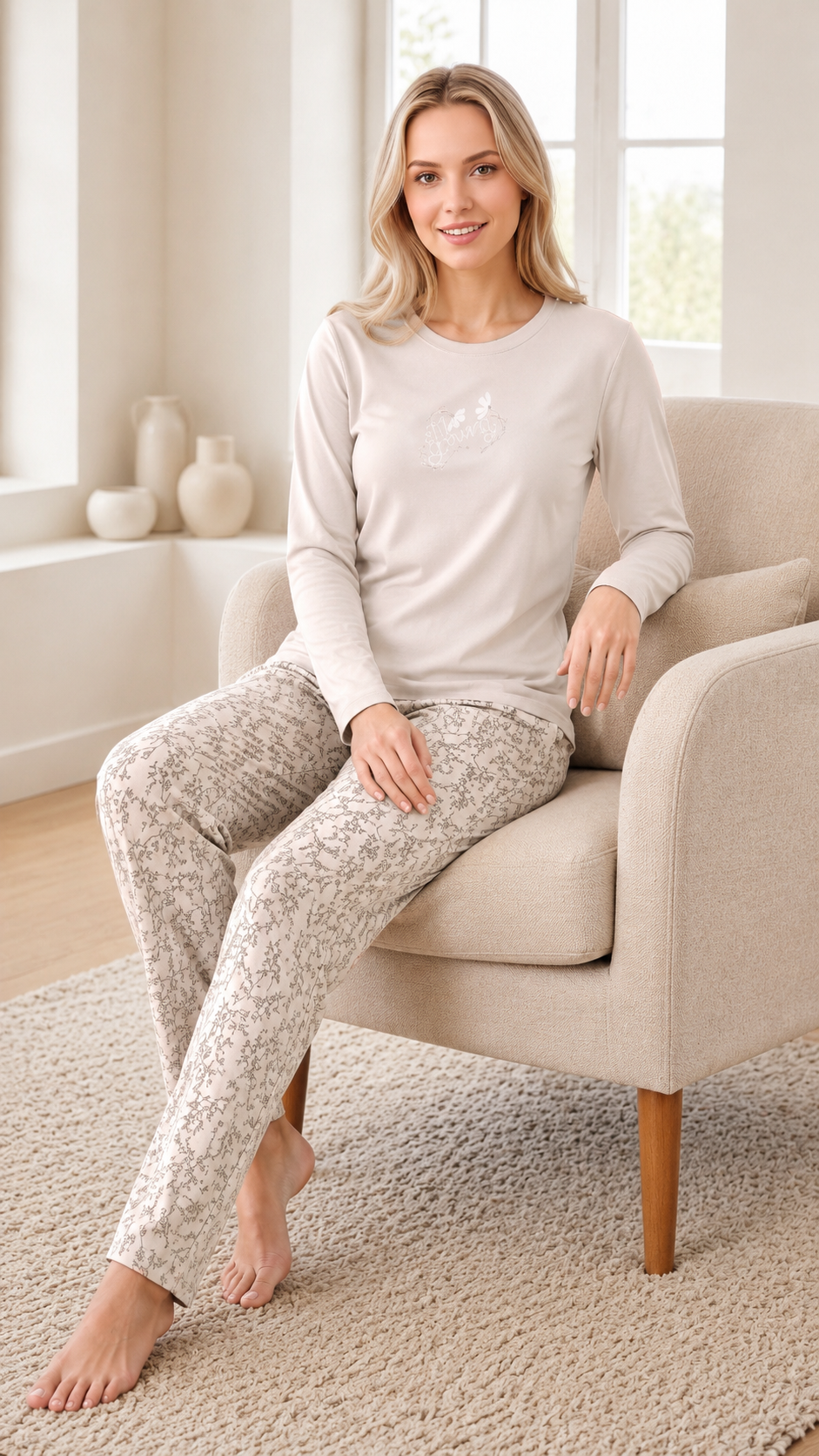 Kadın Viskon Pijama Takımı Kışlık Uzun Kollu Bisiklet Yaka Desenli Rahat Pijama M L XL XXL 89-157Uzun Kol PijamaFLZKadın Viskon Pijama Takımı Kışlık Uzun Kollu Bisiklet Yaka Desenli Rahat Pijama M L XL XXL 89-157