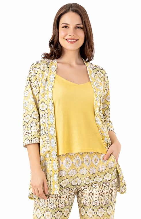 KADIN YAZLIK İP ASKILI SABAHLIKLI PİJAMA MODAL PAMUK 3LÜ SET HOMEWEAR DOWRY 15-133 lü SetDOWRYKADIN YAZLIK İP ASKILI SABAHLIKLI PİJAMA MODAL PAMUK 3LÜ SET HOMEWEAR DOWRY 15-13